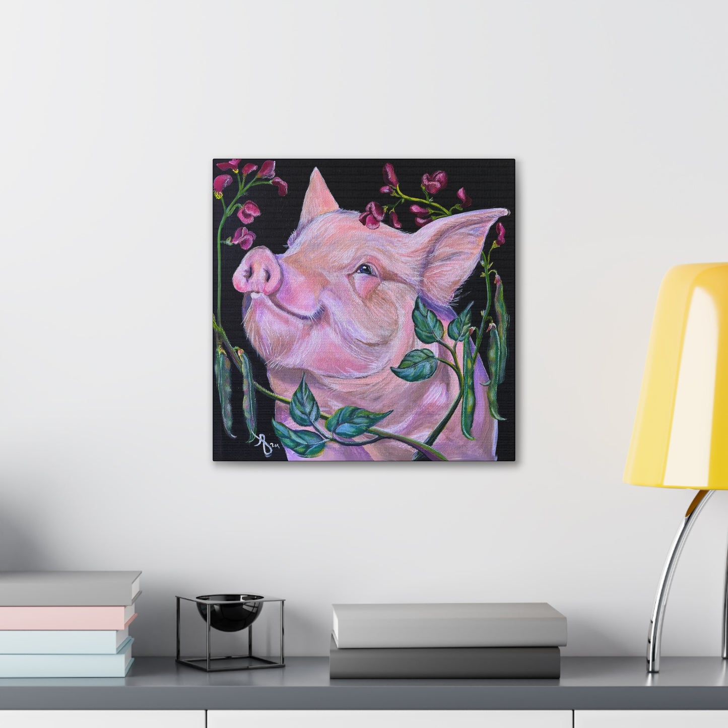 Canvas Wall Art - Pork in Beans From Mama Mosaic Artworks - Comes Ready to Hang