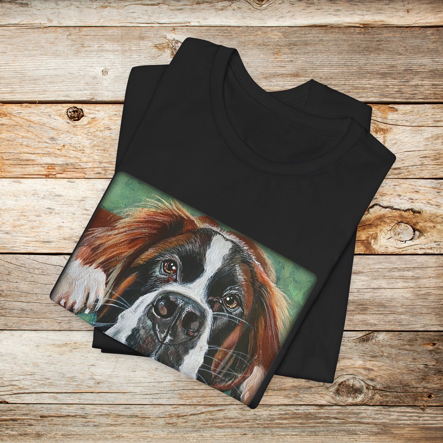 Saint Bernard Unisex TShirt - Portrait of Saint Bernard from Mama Mosaic Artworks