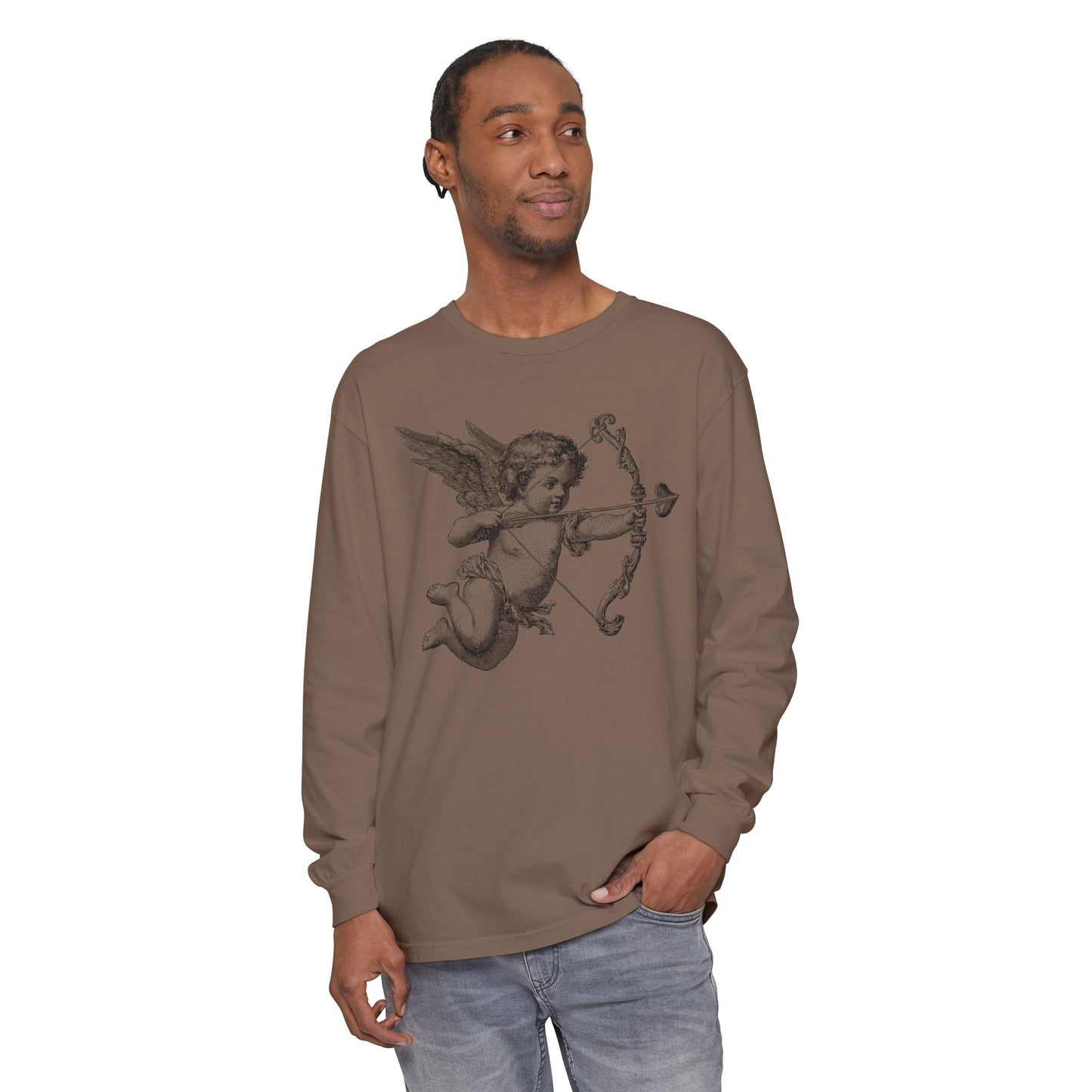 Cupid Cherub Valentine Long Sleeve Shirt CC 6014 | Vintage Baroque Aesthetic, Unisex Crew