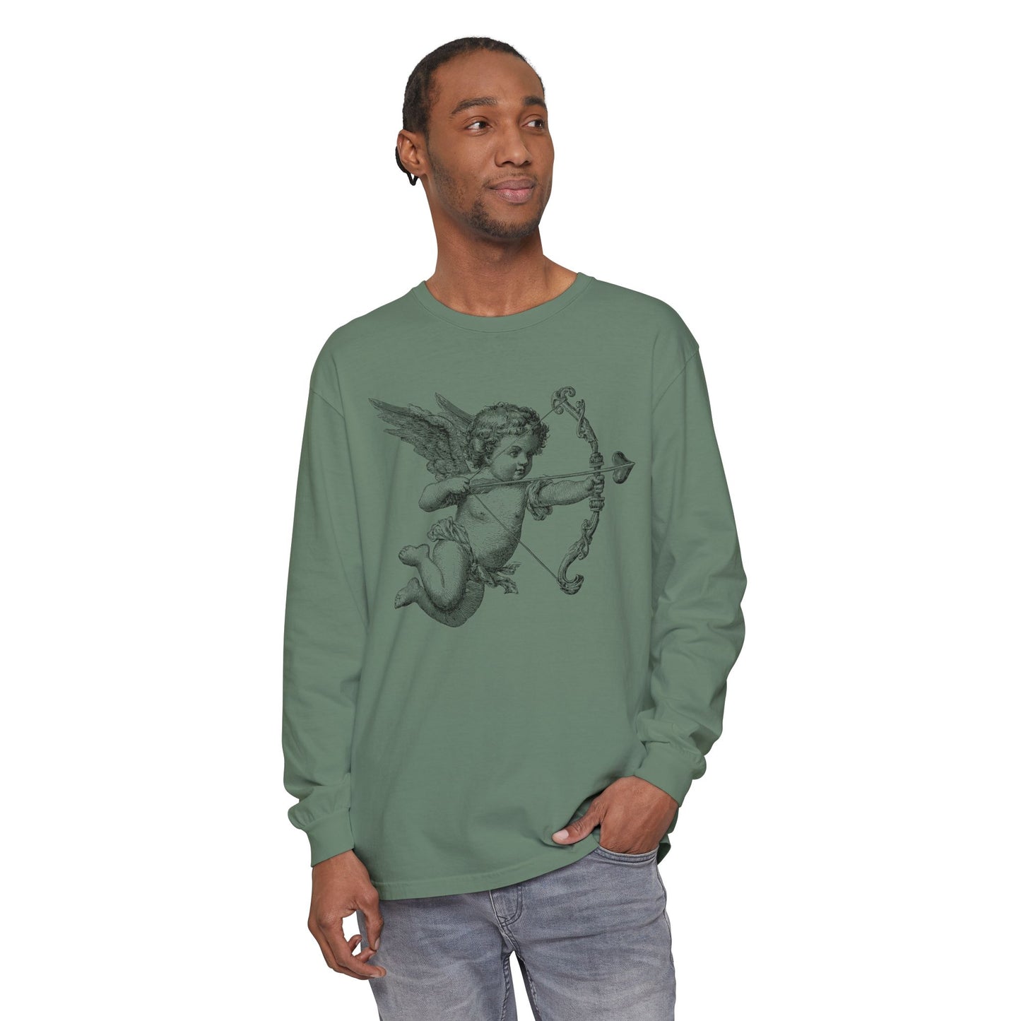 Cupid Cherub Valentine Long Sleeve Shirt CC 6014 | Vintage Baroque Aesthetic, Unisex Crew