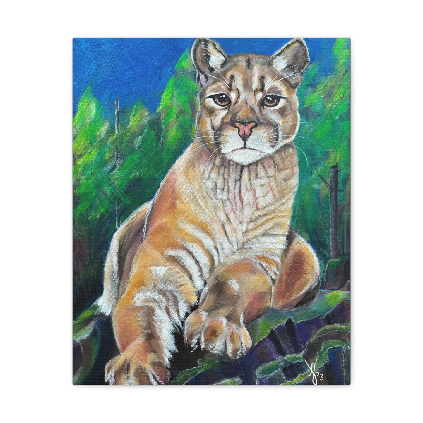 Fine Art Canvas - Cascade Lioness from Mama Mosaic Artworks