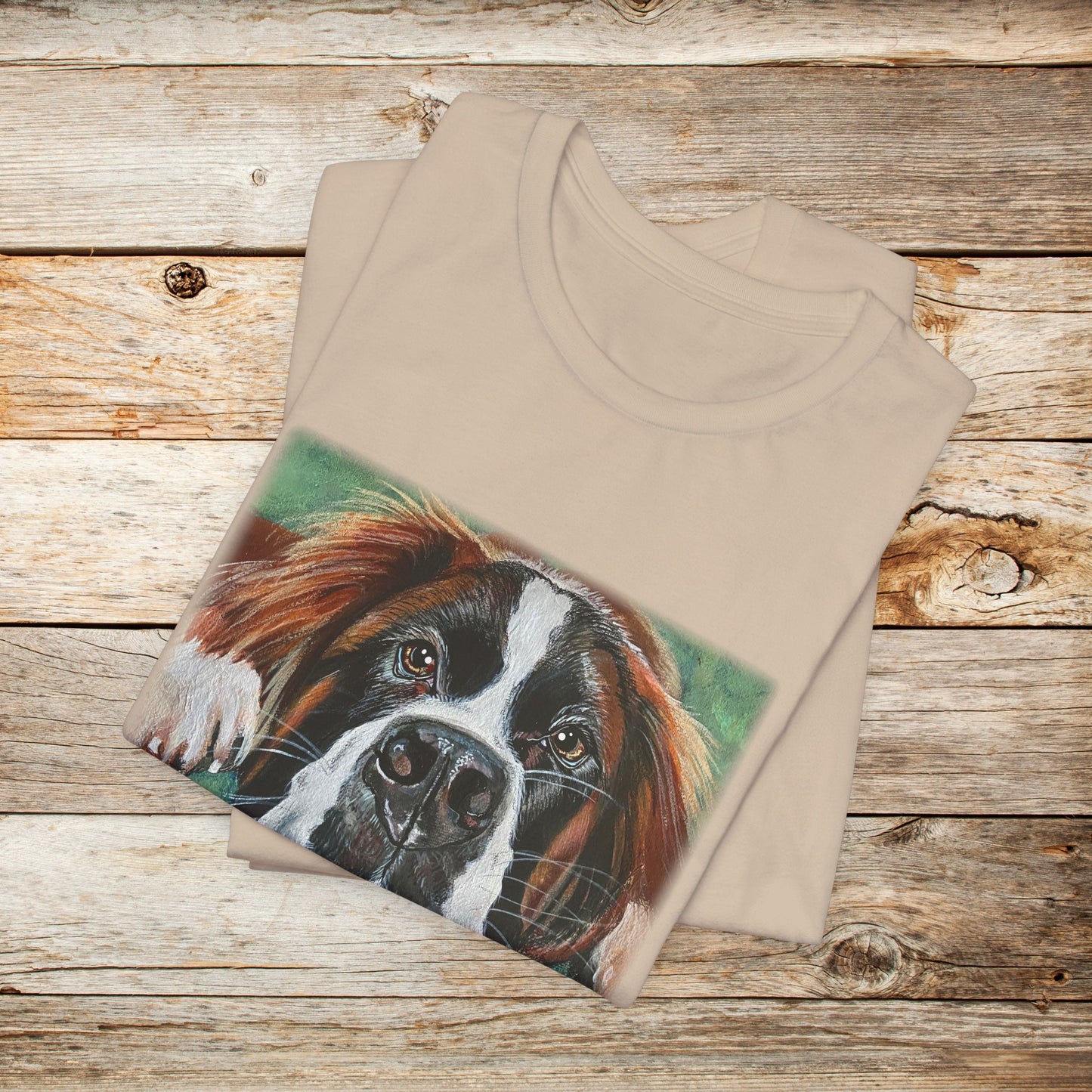 Saint Bernard Unisex TShirt - Portrait of Saint Bernard from Mama Mosaic Artworks