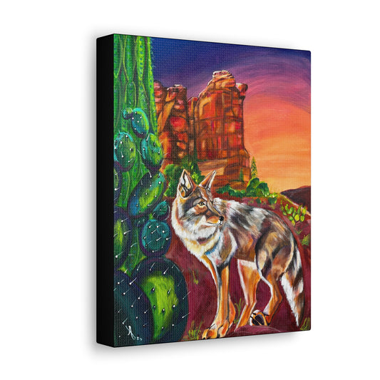 Fine Art Canvas - Coyote at Coffee Pot Rock from Mama Mosaic Artworks