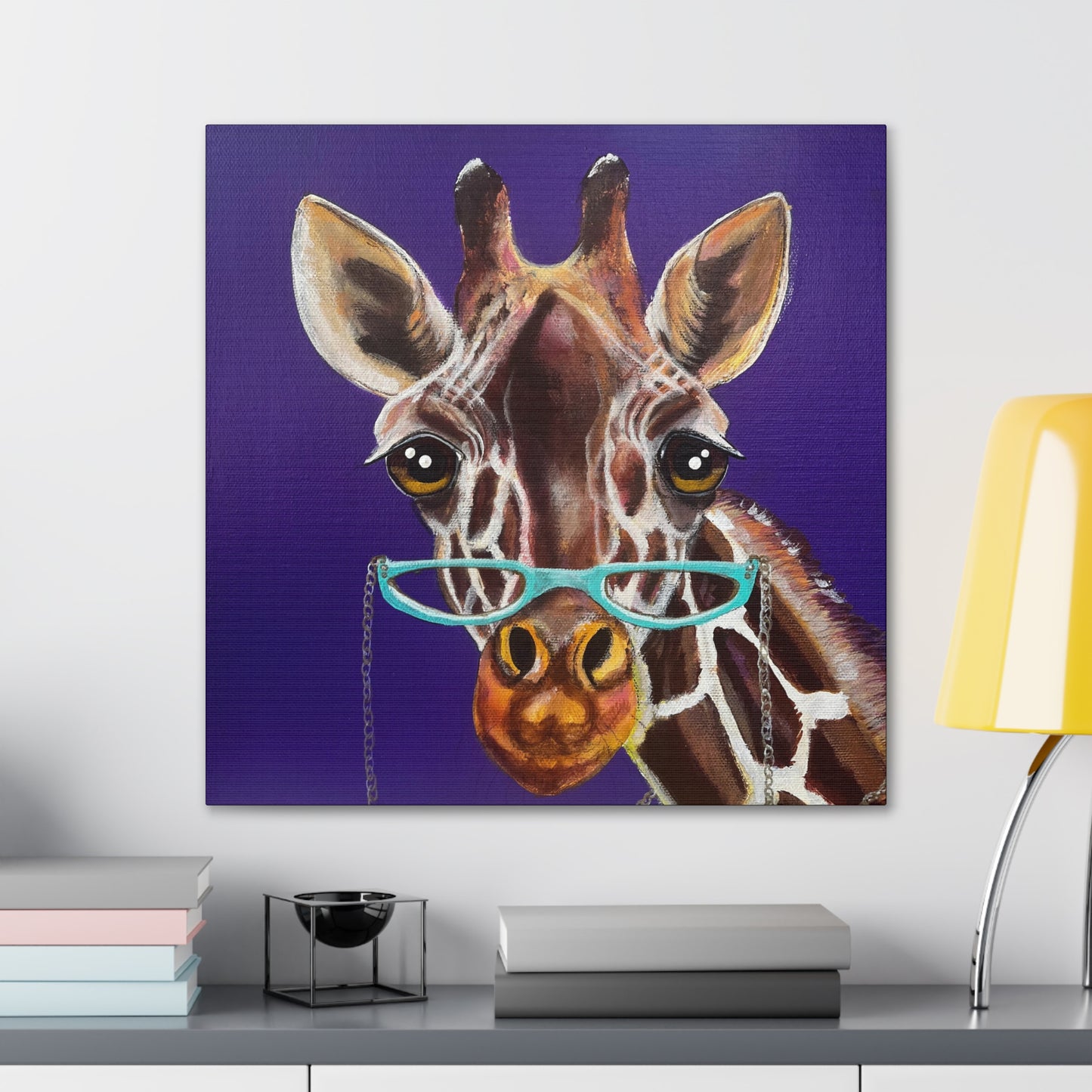 Fine Art Canvas - Read More Optical Giraffe from Mama Mosaic Artworks