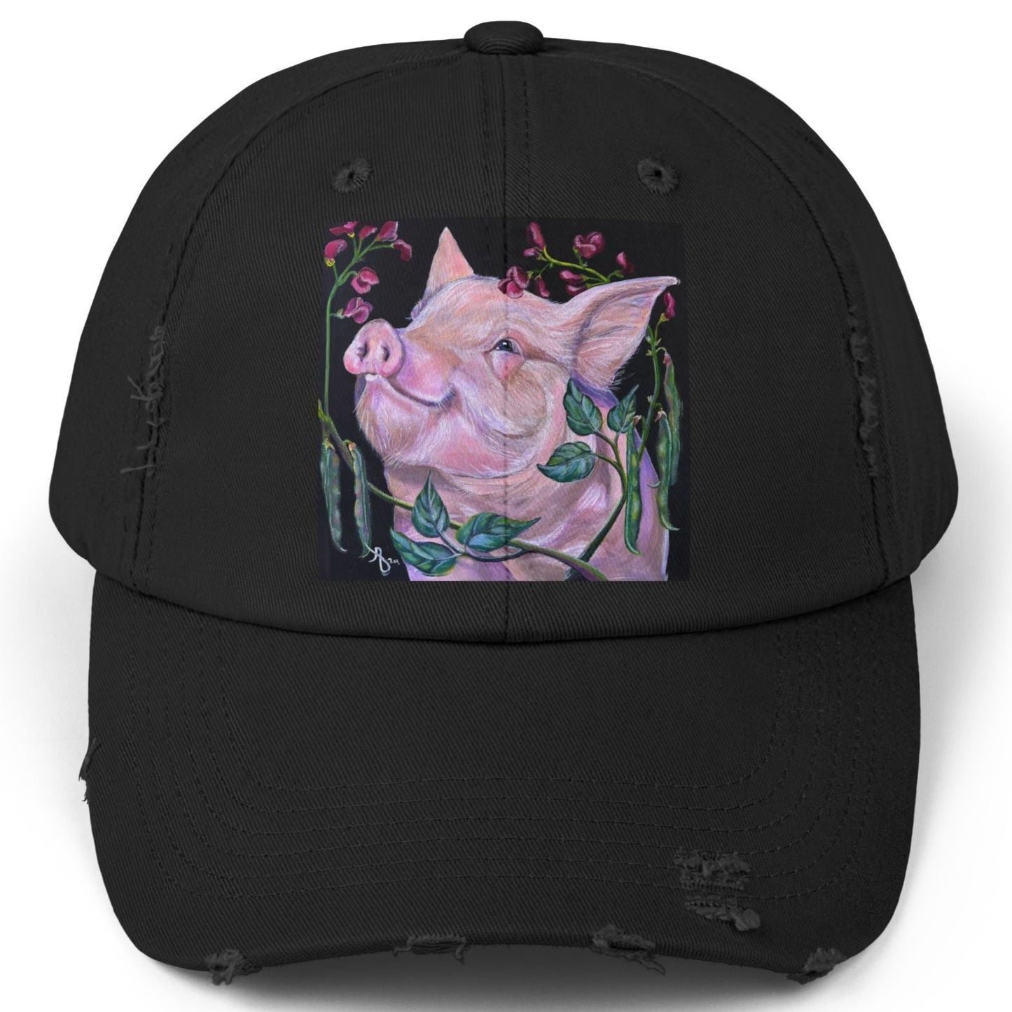 Pork in Beans Distressed Hat - Adjustable - from Mama Mosaic Artworks