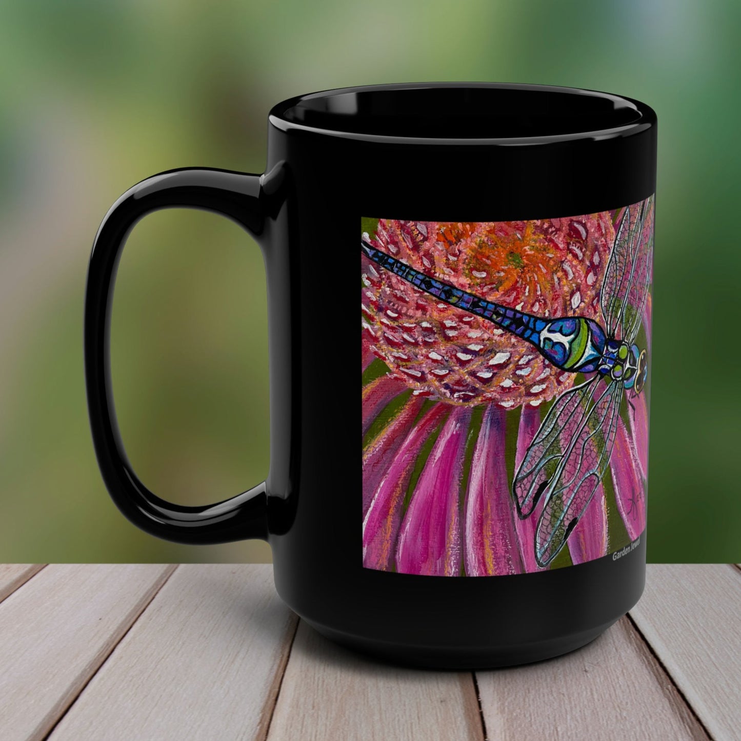 Dragonfly Mug - 15oz Glossy Ceramic - Garden Jewel from Mama Mosaic Artworks