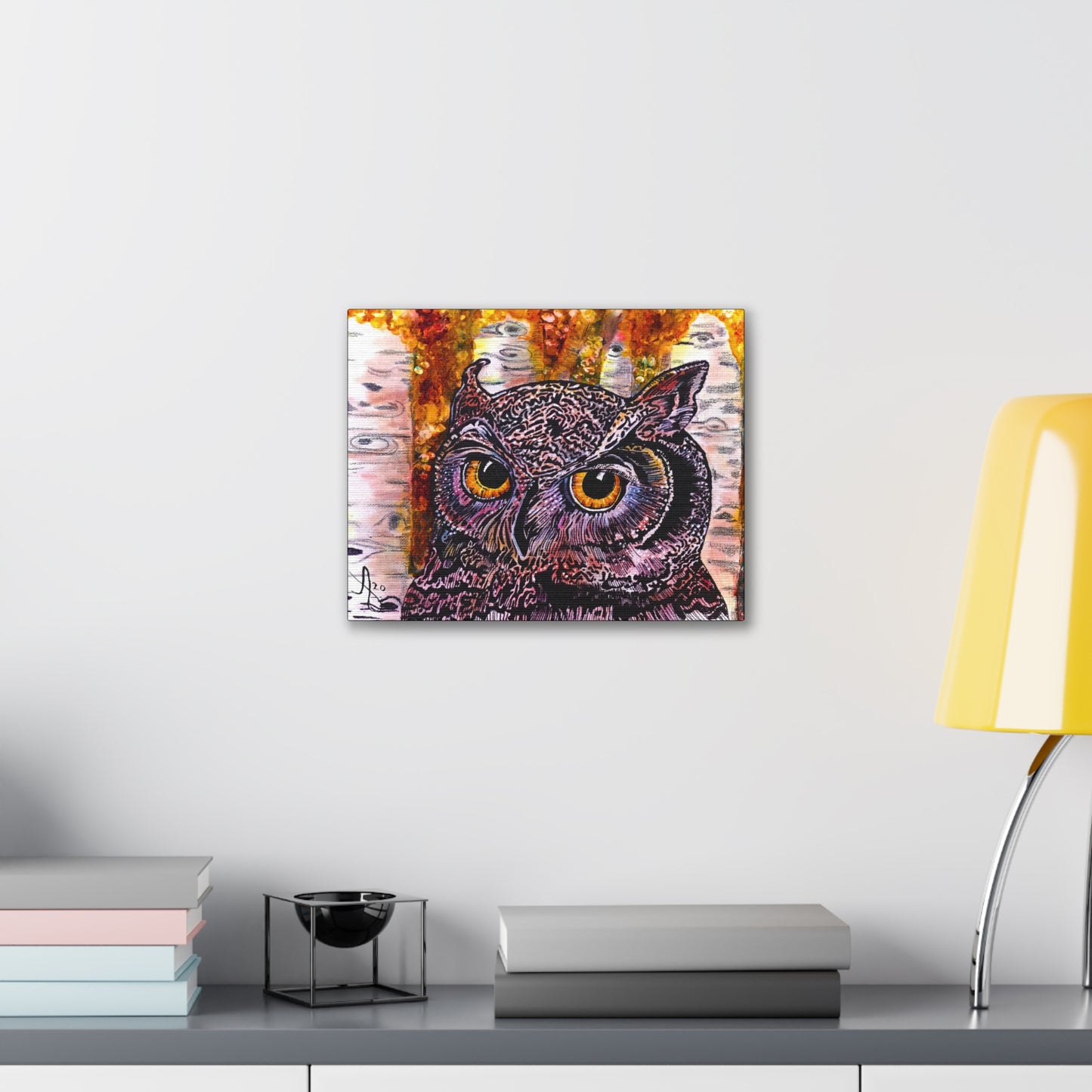 Fine Art Canvas - Portrait of an Owl from Mama Mosaic Artworks