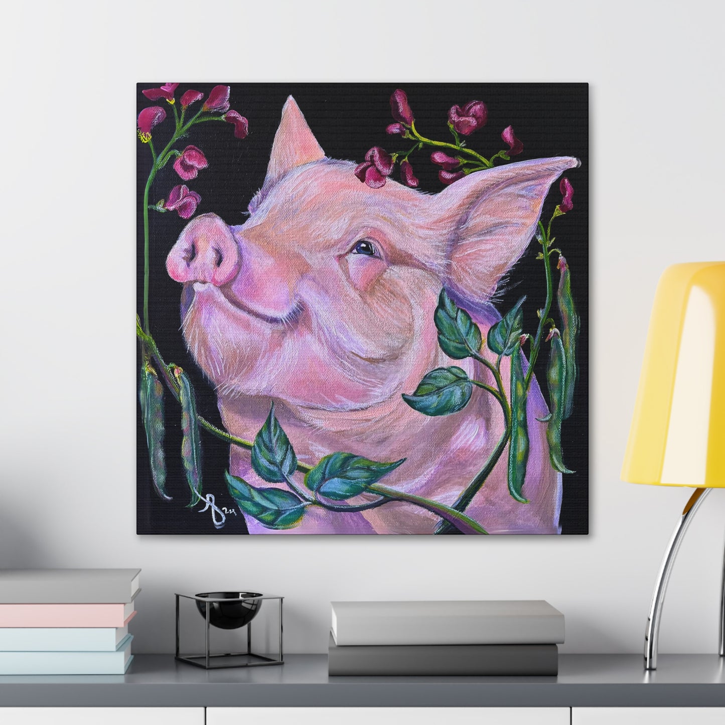 Canvas Wall Art - Pork in Beans From Mama Mosaic Artworks - Comes Ready to Hang