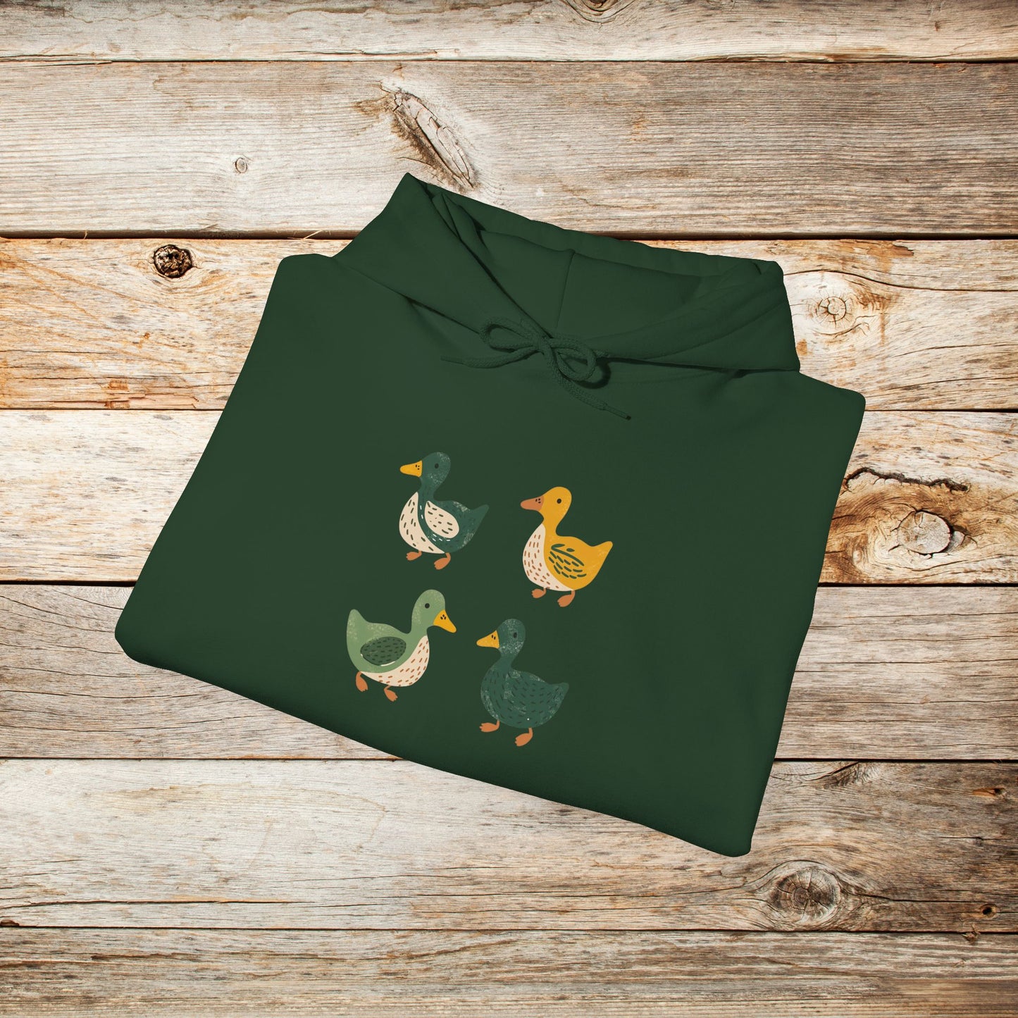 Ducks Hoodie - Eugene Oregon Folk Art Retro Duck Lover