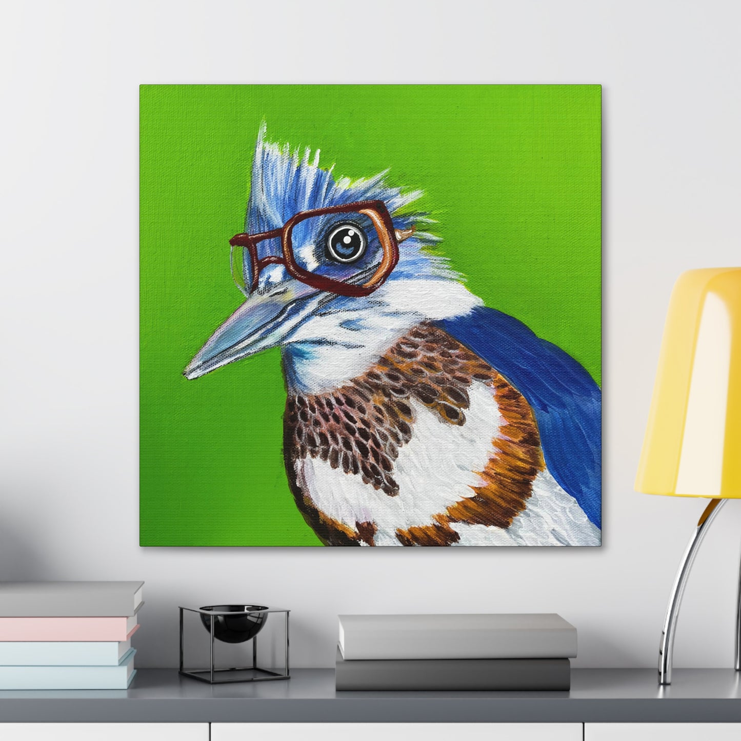 Fine Art Canvas - Read More Optical Kingfisher from Mama Mosaic Artworks