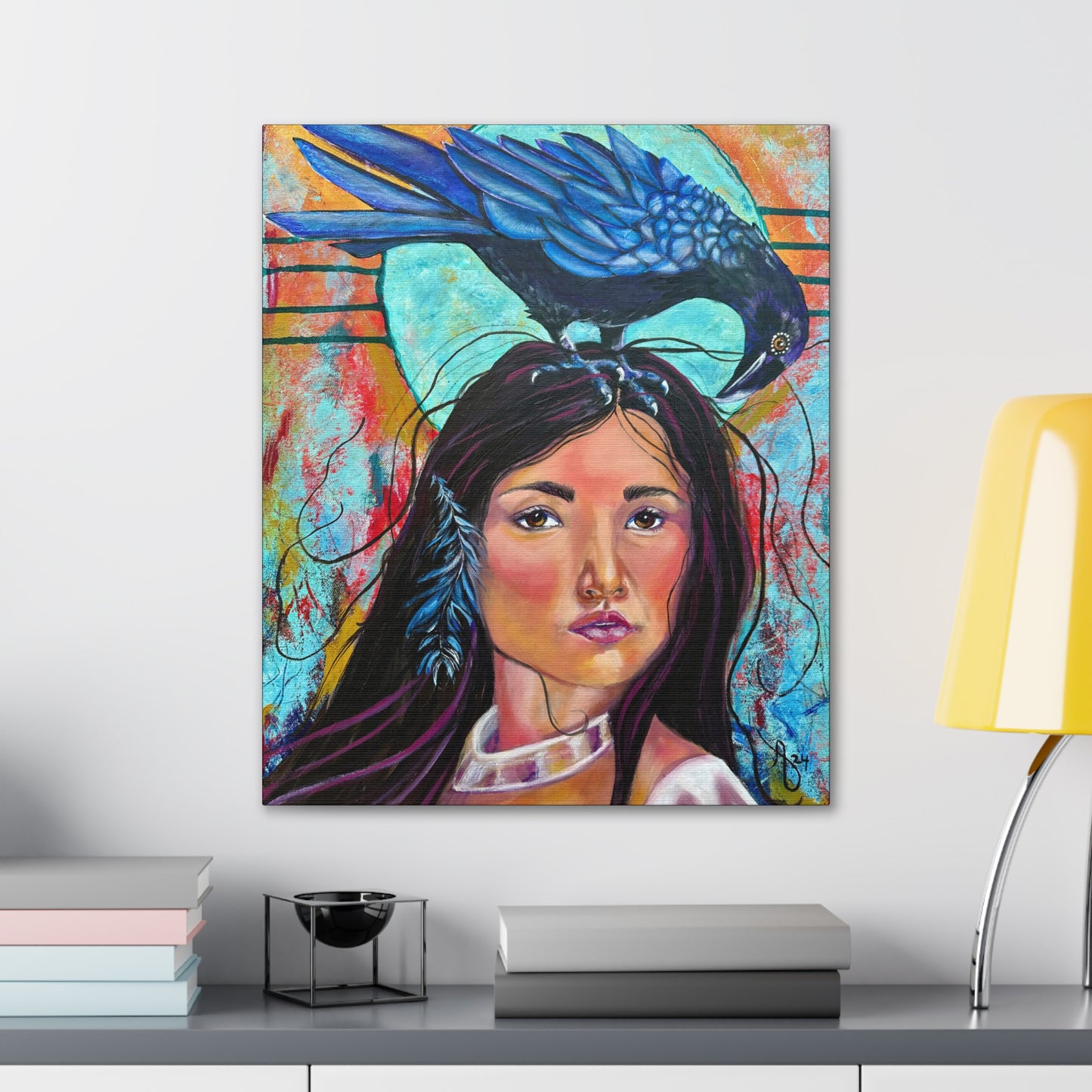 Fine Art Canvas - Raven's Love for Eagle's Daughter from Mama Mosaic Artworks