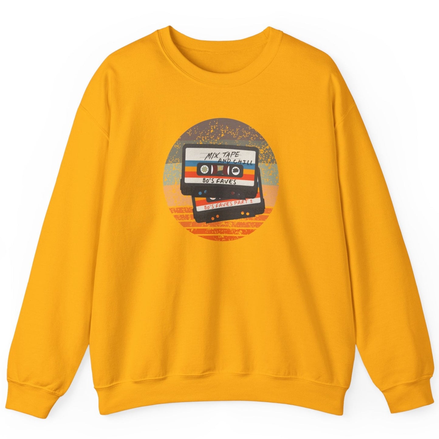 Sweatshirt - 80s Retro Mix Tape and Chill Unisex Crewneck