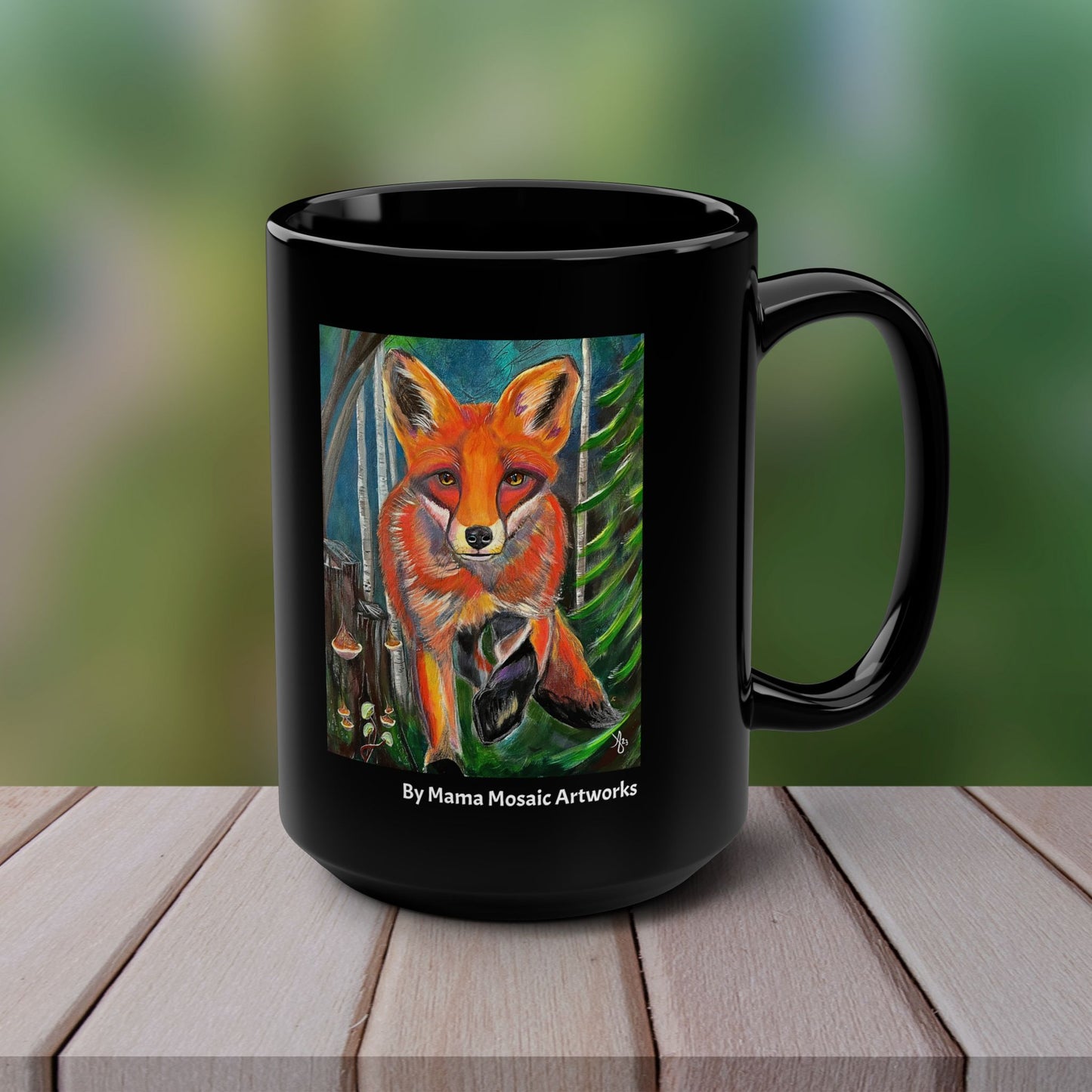 Red Fox Mug - Original Art, Fox Trot from Mama Mosaic Artworks