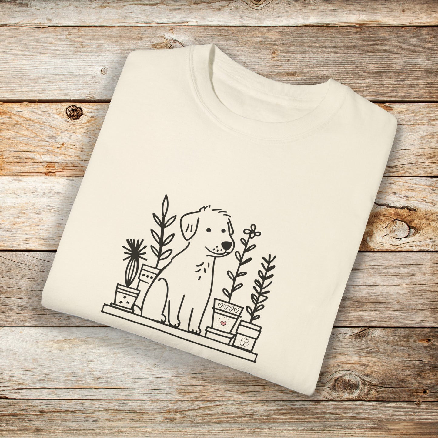 Dog and Plant Lover TShirt - Dogs Heart Plants Comfort Colors Unisex Crew