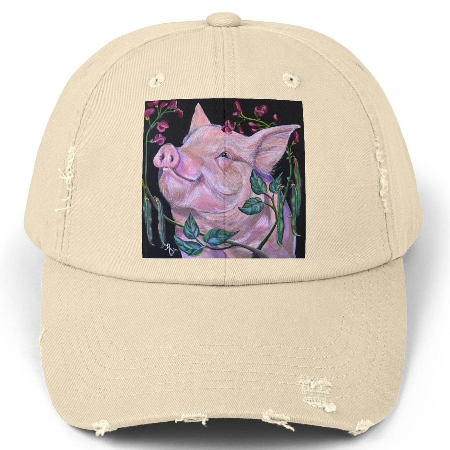 Pork in Beans Distressed Hat - Adjustable - from Mama Mosaic Artworks