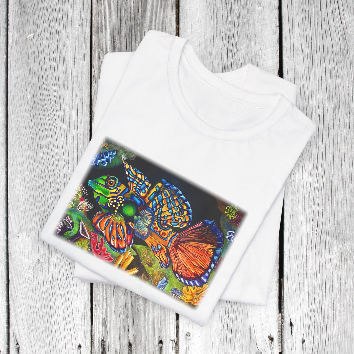 Tropical Fish Unisex TShirt - Portrait of Mandarin Goby from Mama Mosaic Artworks