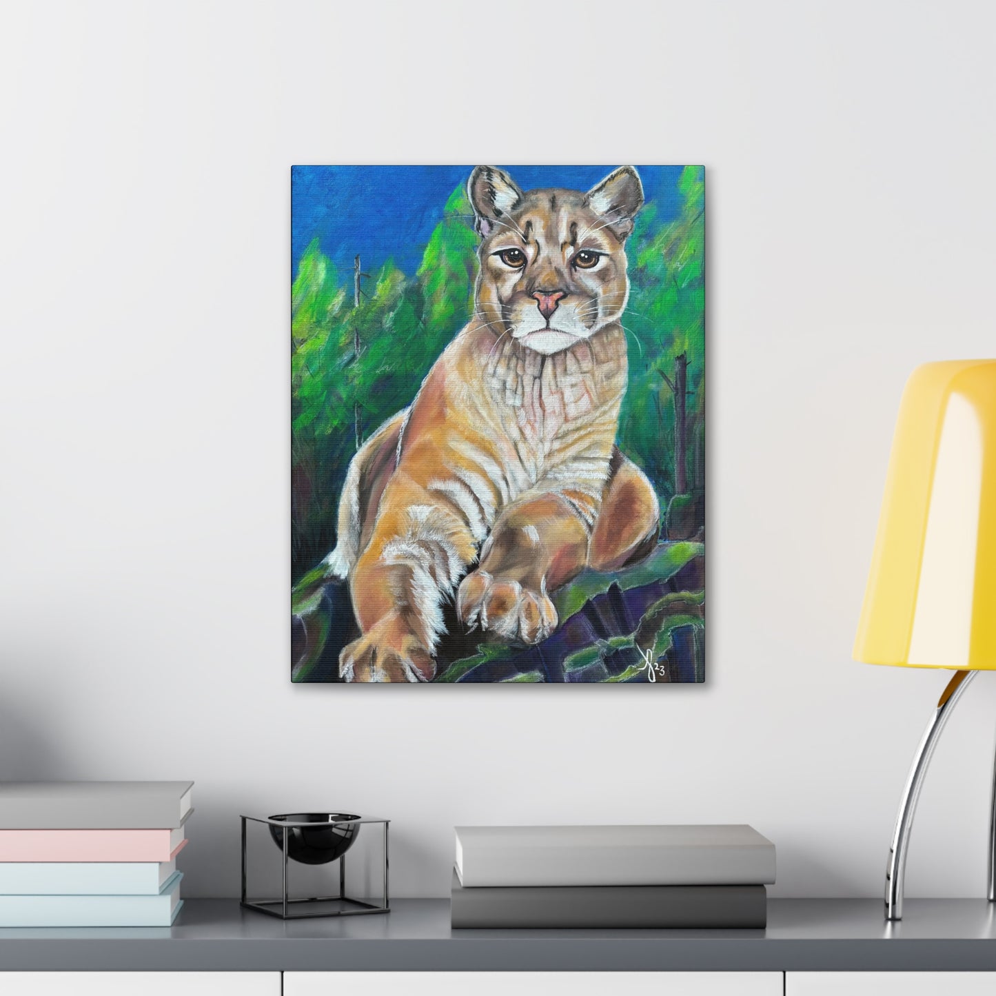 Fine Art Canvas - Cascade Lioness from Mama Mosaic Artworks