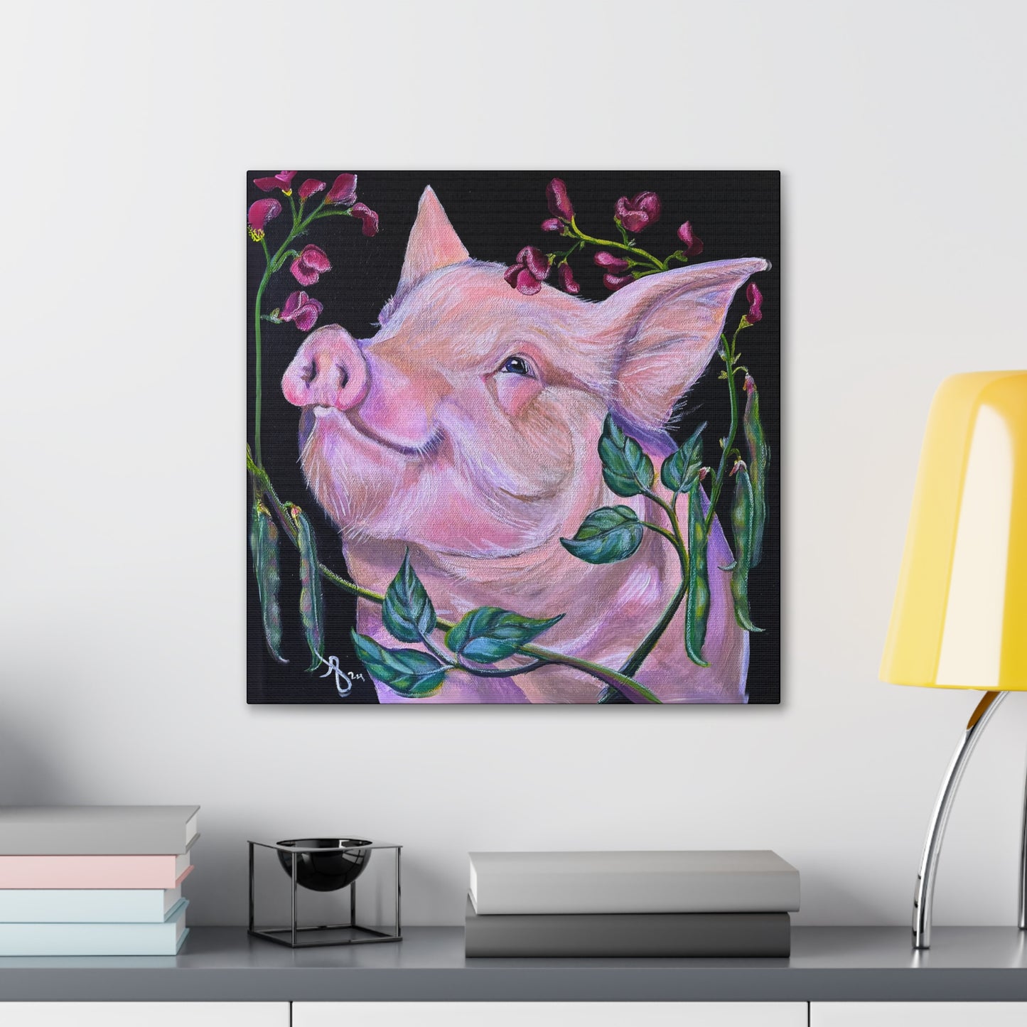 Canvas Wall Art - Pork in Beans From Mama Mosaic Artworks - Comes Ready to Hang