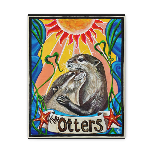 Tarot The Otters Canvas Wall Art