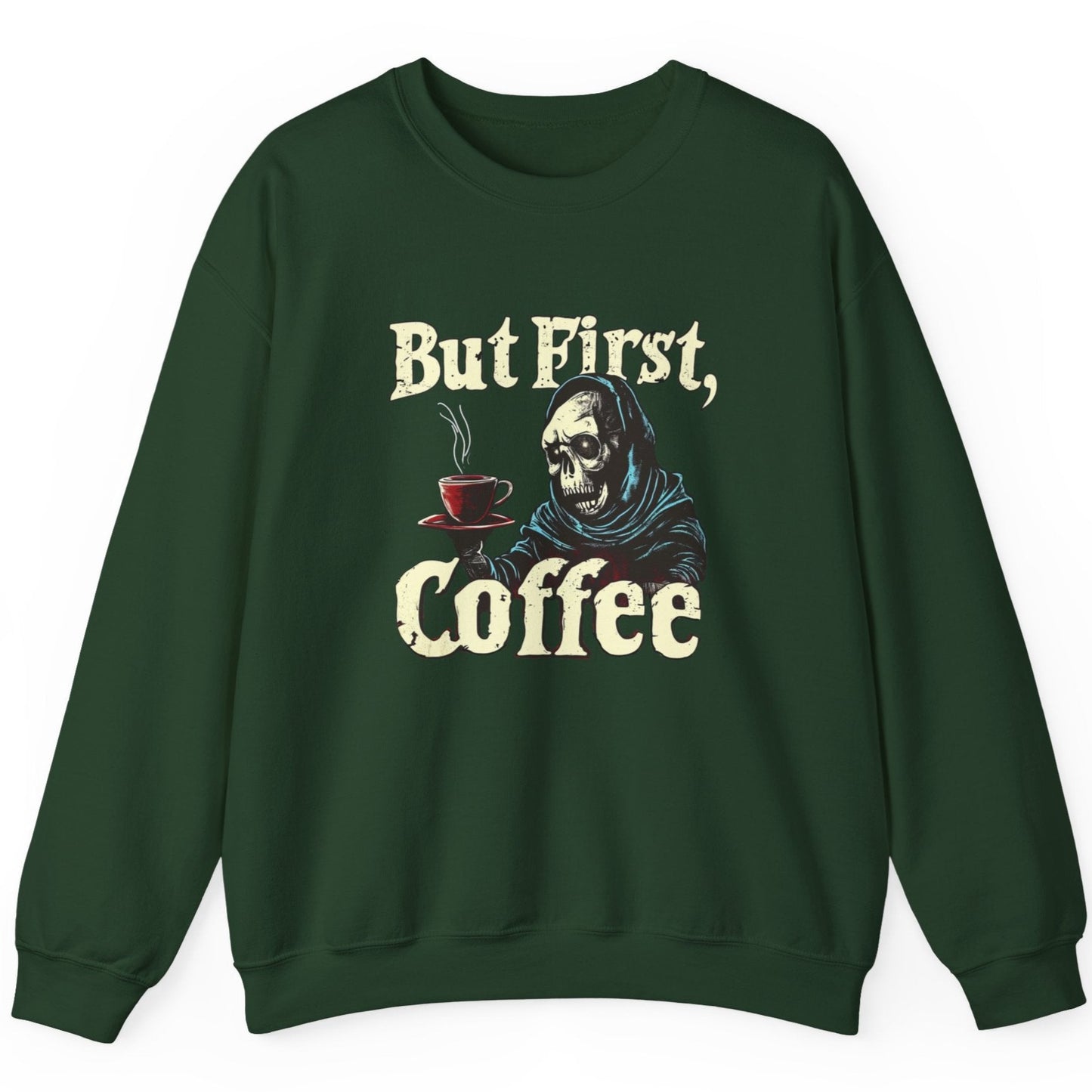 Coffee First Reaper Unisex Crewneck Sweatshirt