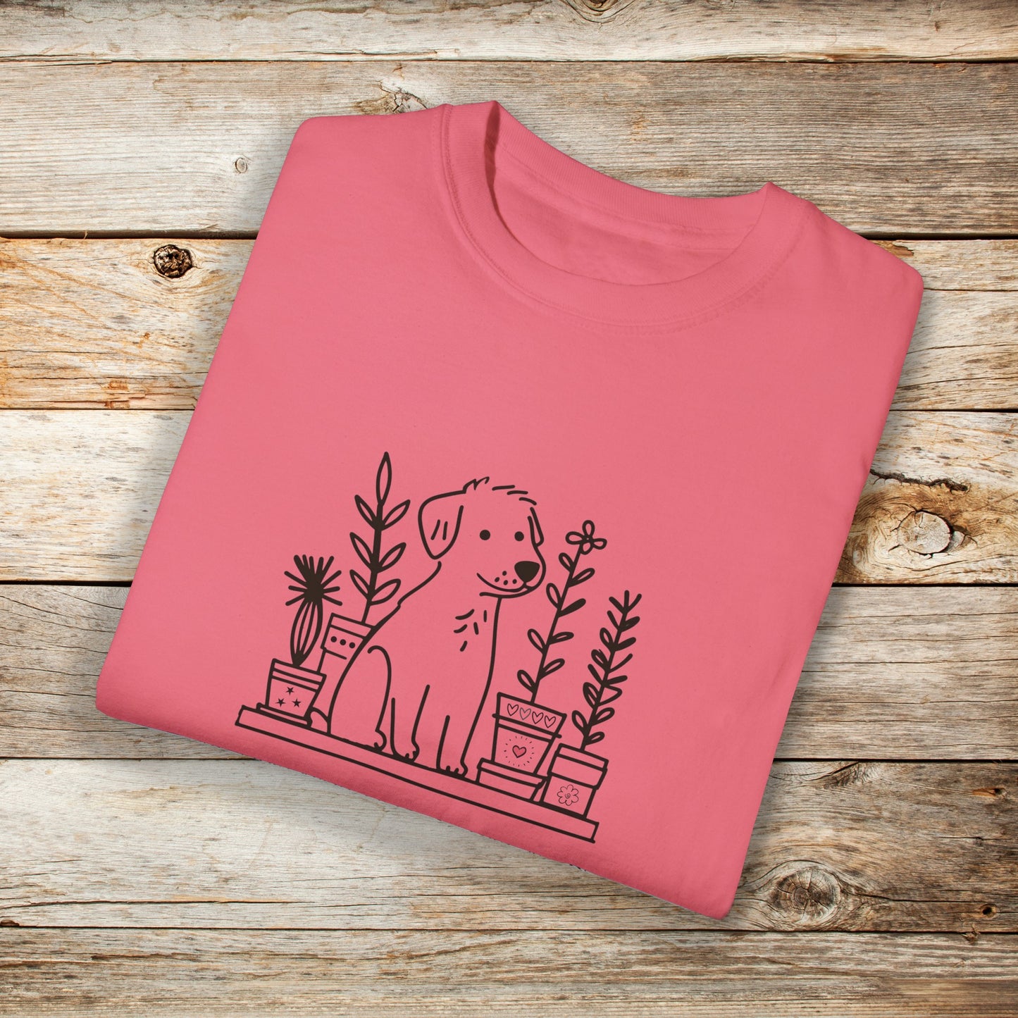 Dog and Plant Lover TShirt - Dogs Heart Plants Comfort Colors Unisex Crew