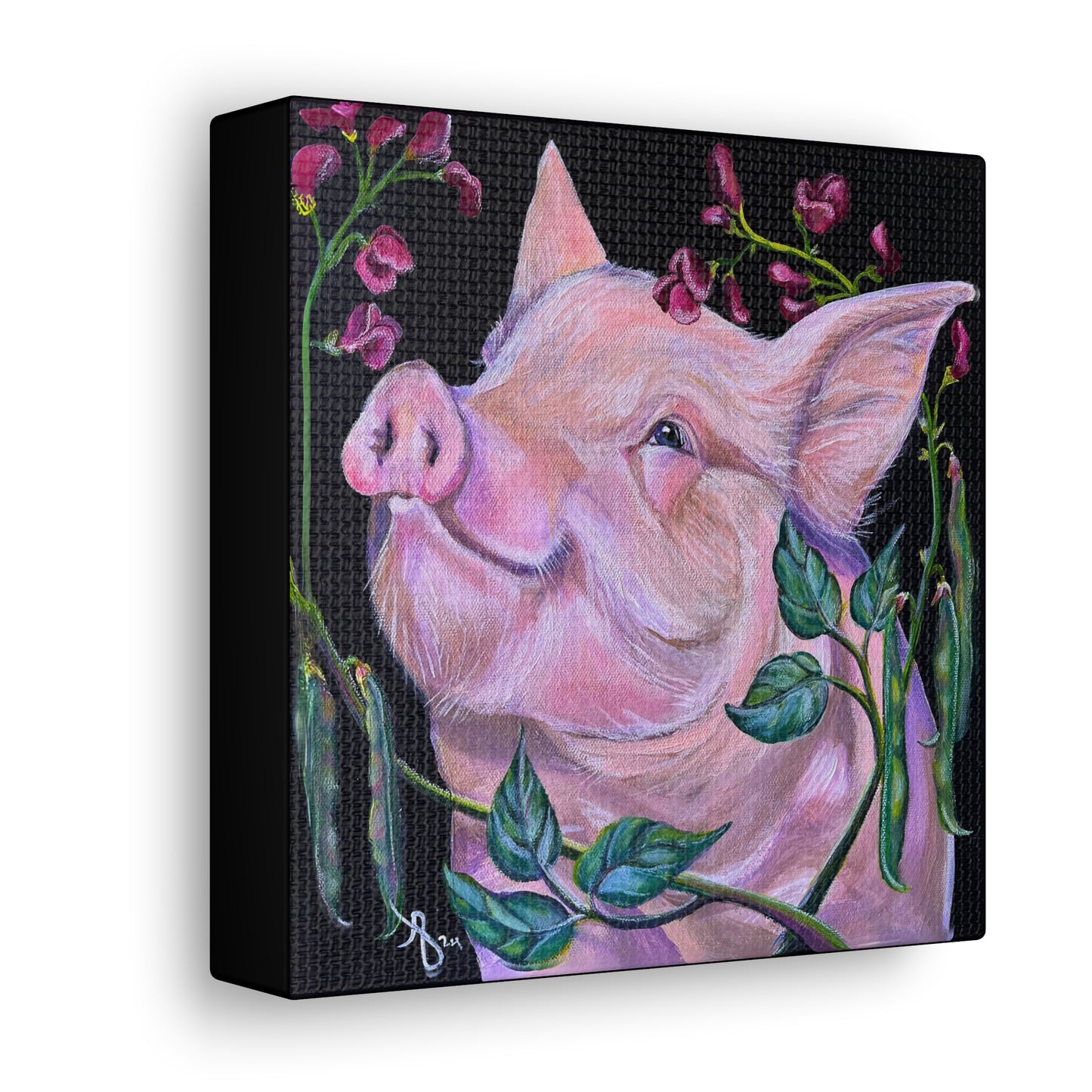 Canvas Wall Art - Pork in Beans From Mama Mosaic Artworks - Comes Ready to Hang