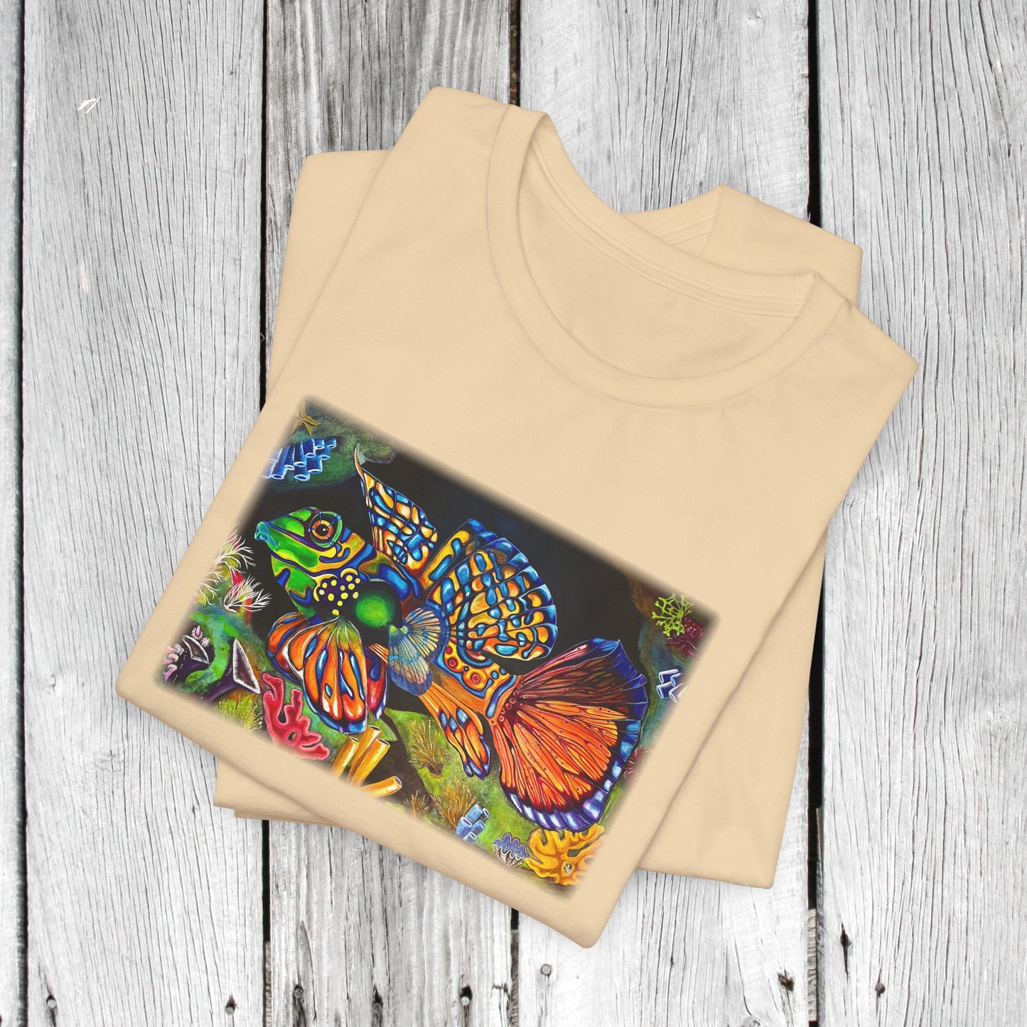 Tropical Fish Unisex TShirt - Portrait of Mandarin Goby from Mama Mosaic Artworks