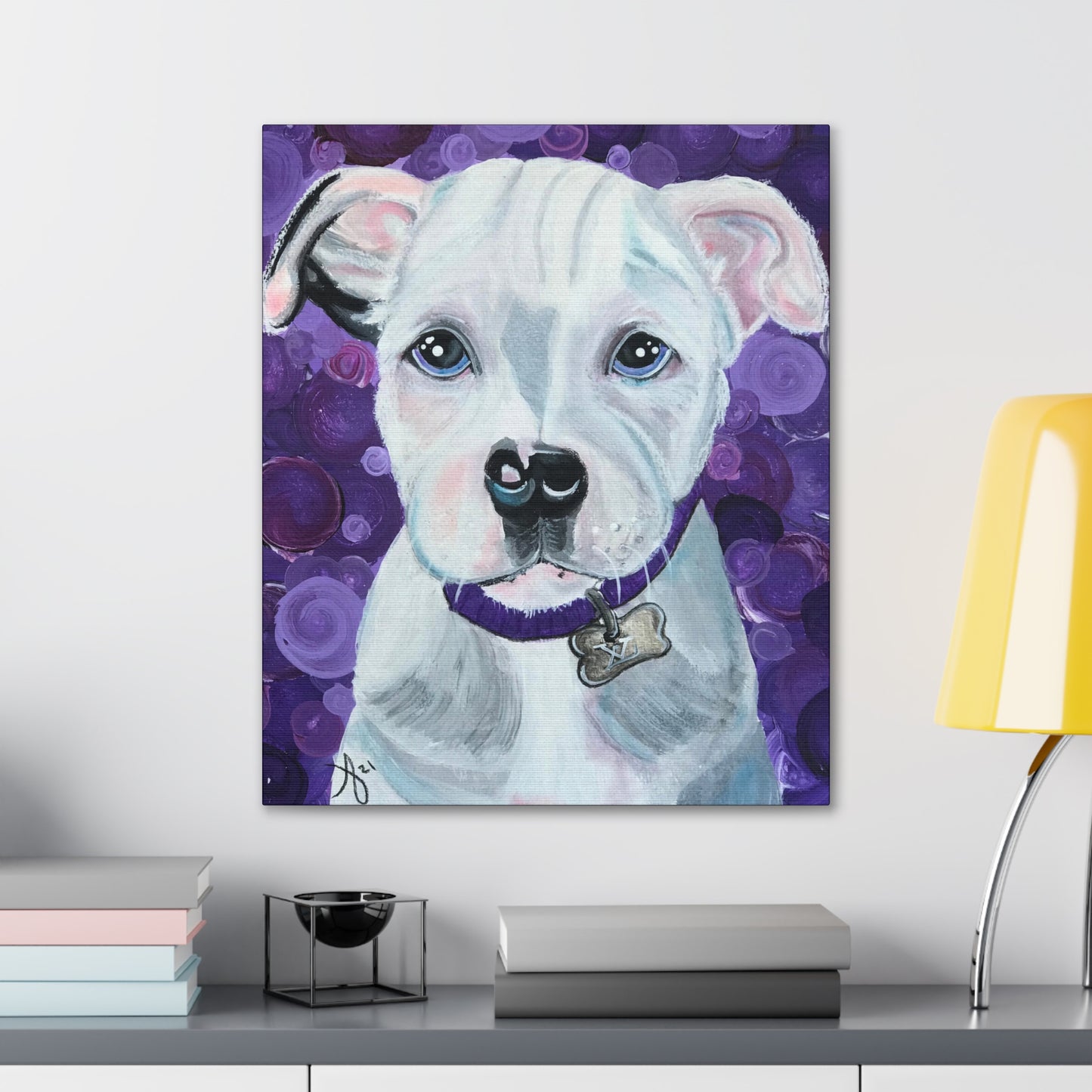 Fine Art Canvas - Portrait of a Pit Bull from Mama Mosaic Artworks