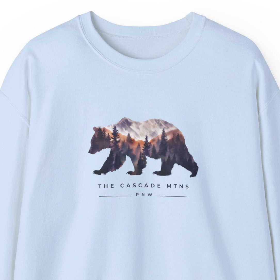 Sweatshirt - PNW Bearscape Unisex Crewneck - The Cascade Mountain Range