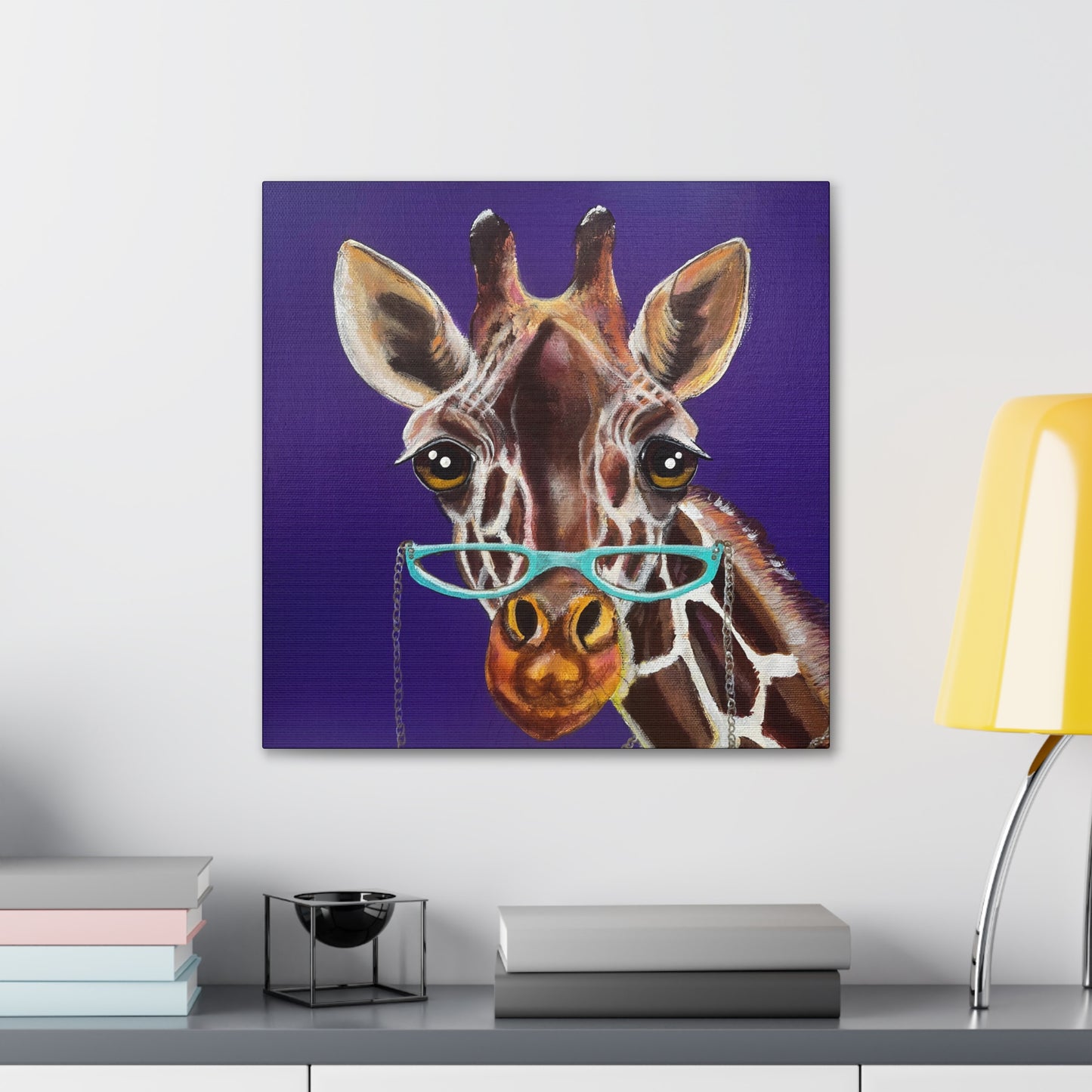 Fine Art Canvas - Read More Optical Giraffe from Mama Mosaic Artworks