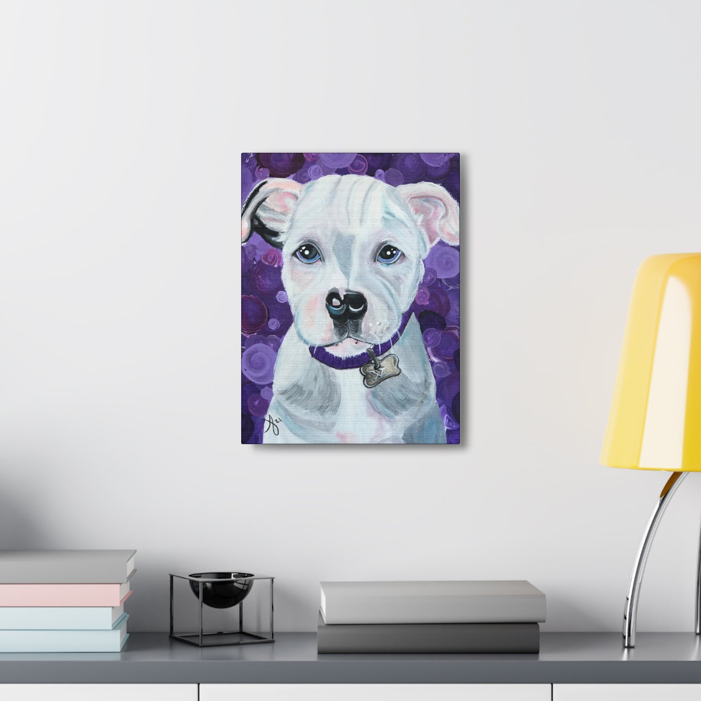 Fine Art Canvas - Portrait of a Pit Bull from Mama Mosaic Artworks