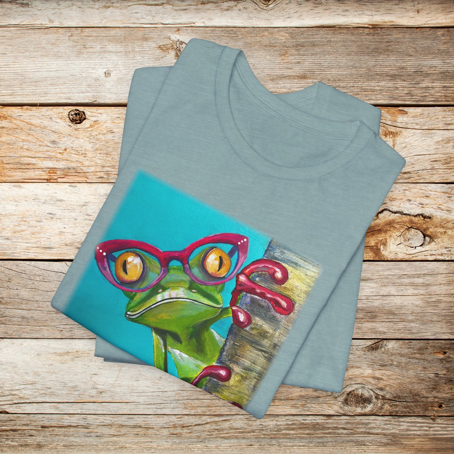 Frog Unisex TShirt - Read More Optical Frog from Mama Mosaic Artworks