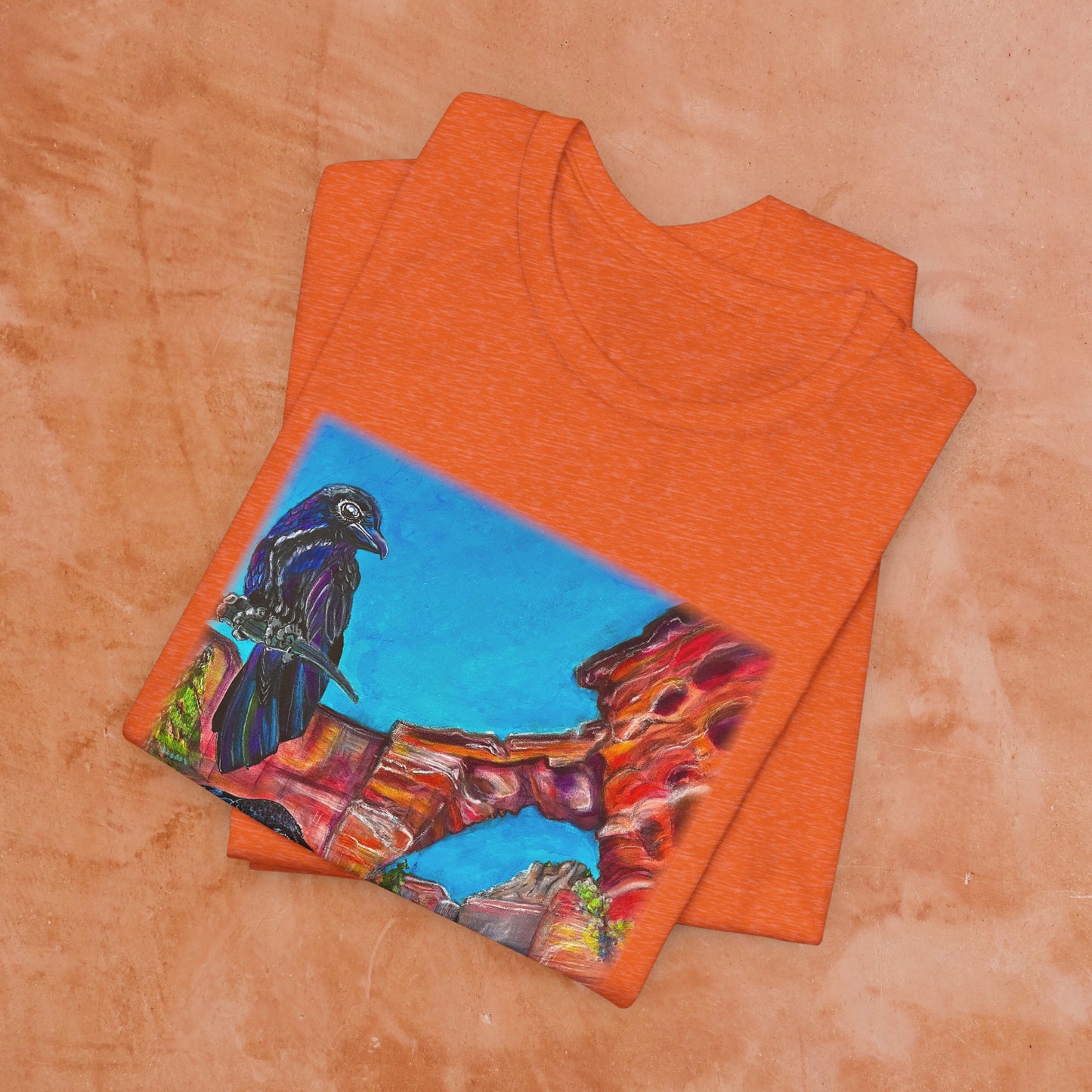 Sedona Devil's Bridge Unisex TShirt - Three Crows at Devil's Bridge from Mama Mosaic Artworks