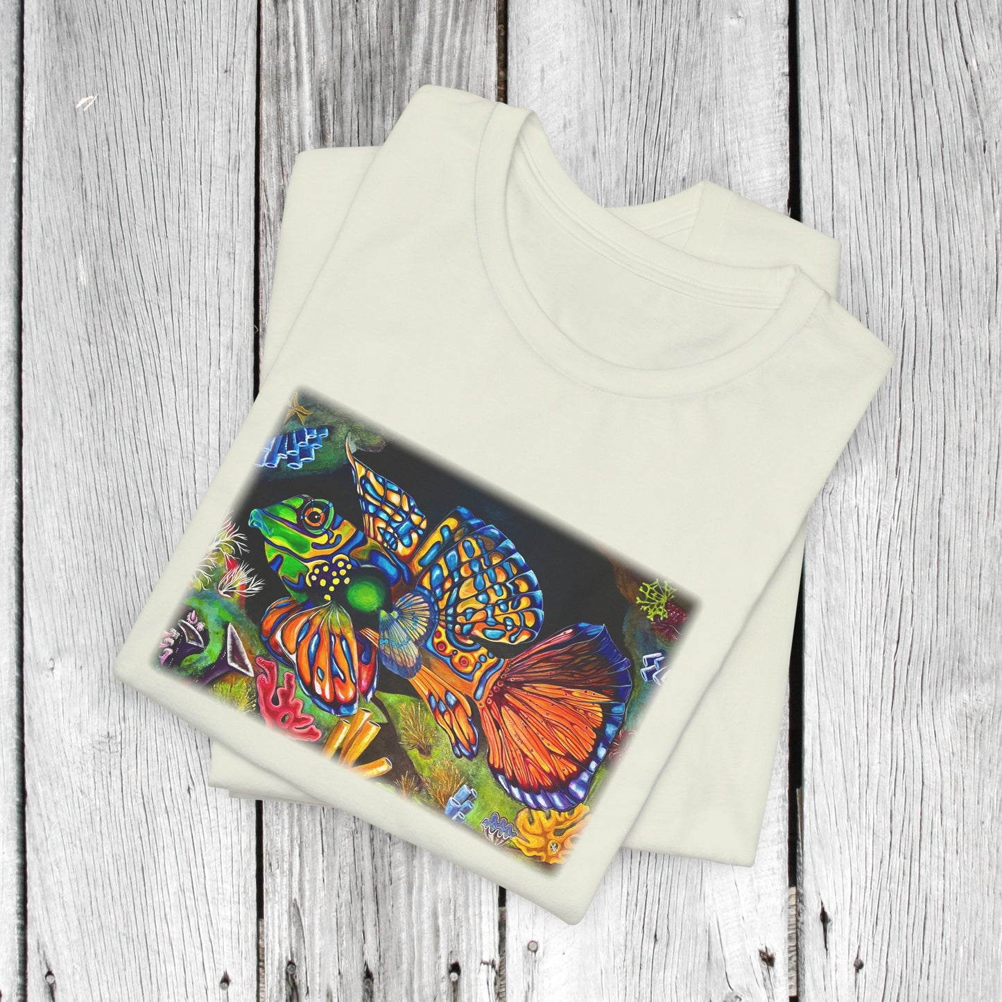 Tropical Fish Unisex TShirt - Portrait of Mandarin Goby from Mama Mosaic Artworks