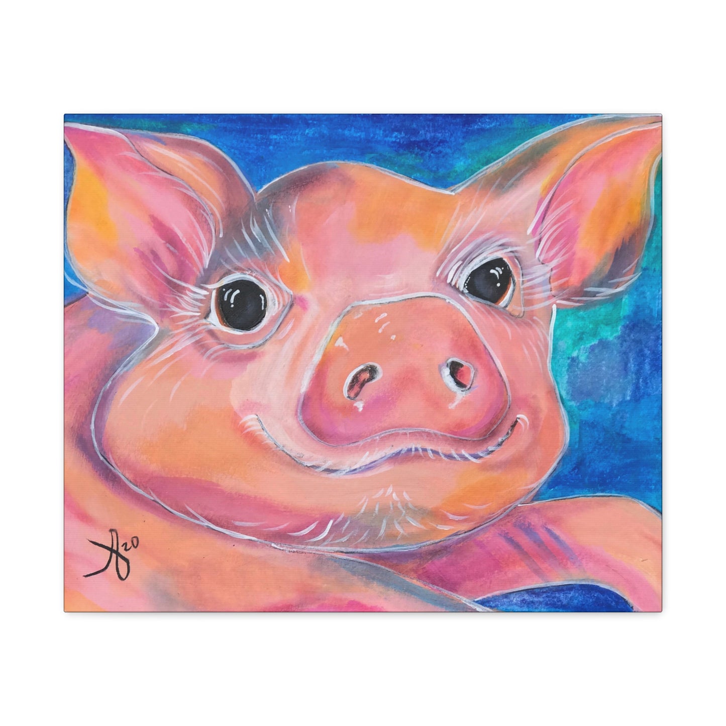 Fine Art Canvas - Piggie from Mama Mosaic Artworks