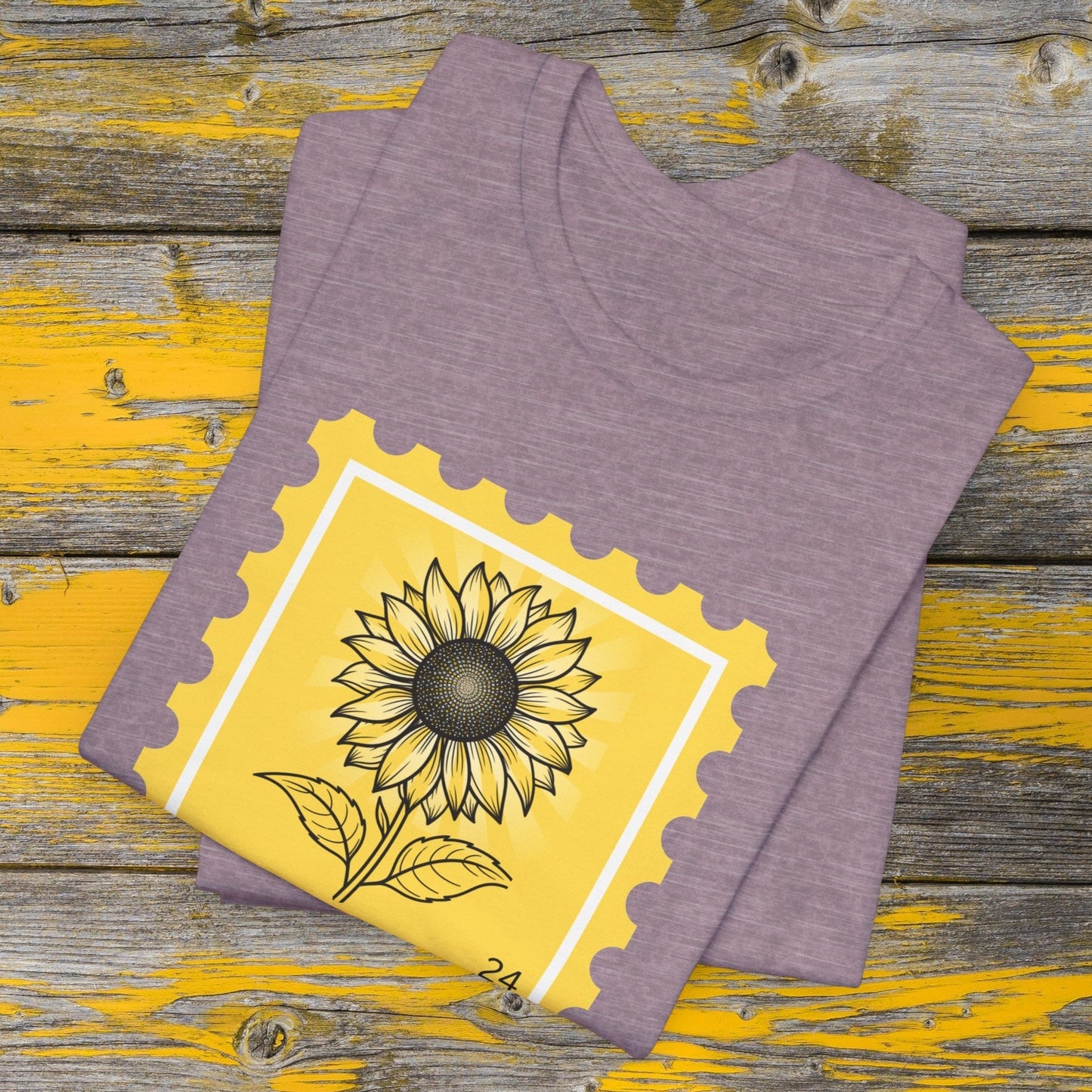 Sunflower Sunburst Stamp Unisex TShirt