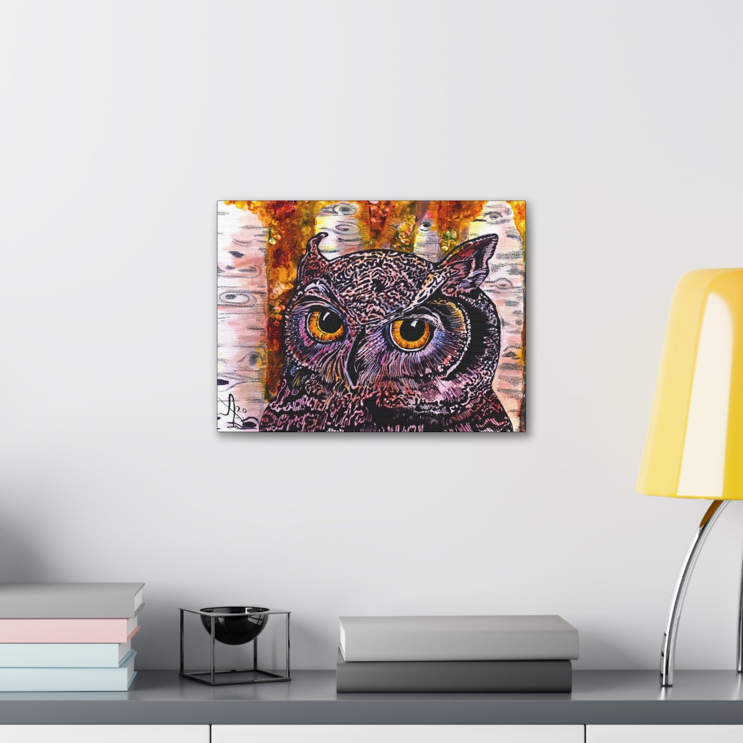 Fine Art Canvas - Portrait of an Owl from Mama Mosaic Artworks