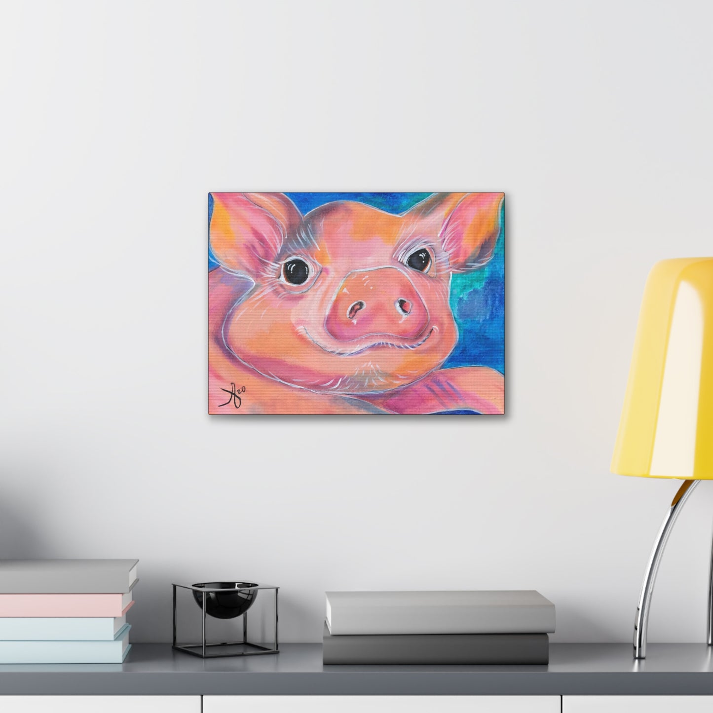 Fine Art Canvas - Piggie from Mama Mosaic Artworks