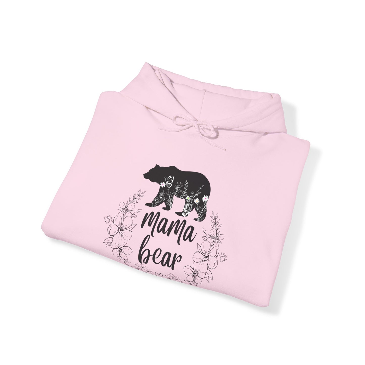 Hoodie - Mama Bear Floral Wreath Unisex Hooded Sweatshirt