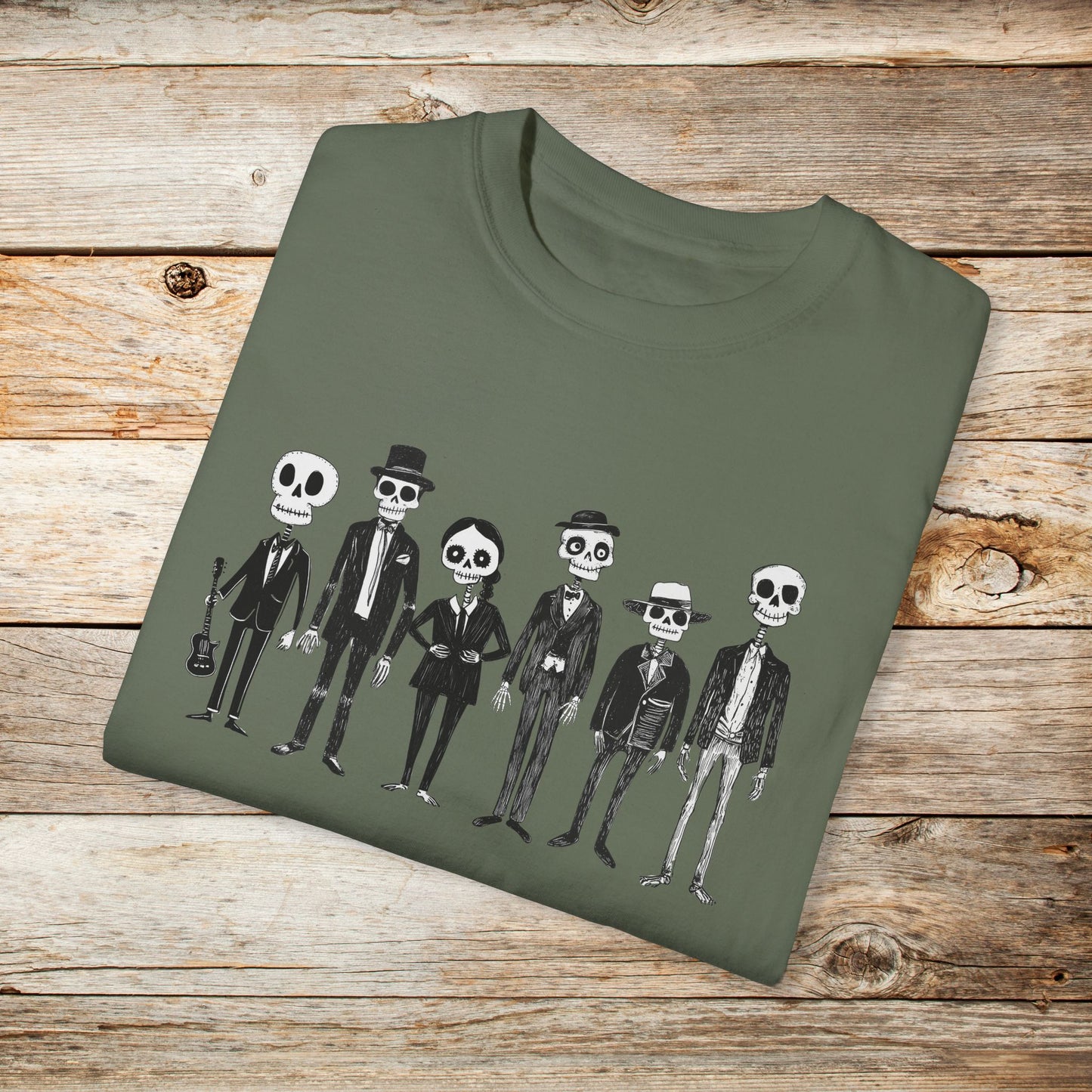 Spooky Skeleton Family TShirt - Comfort Colors Unisex Crew