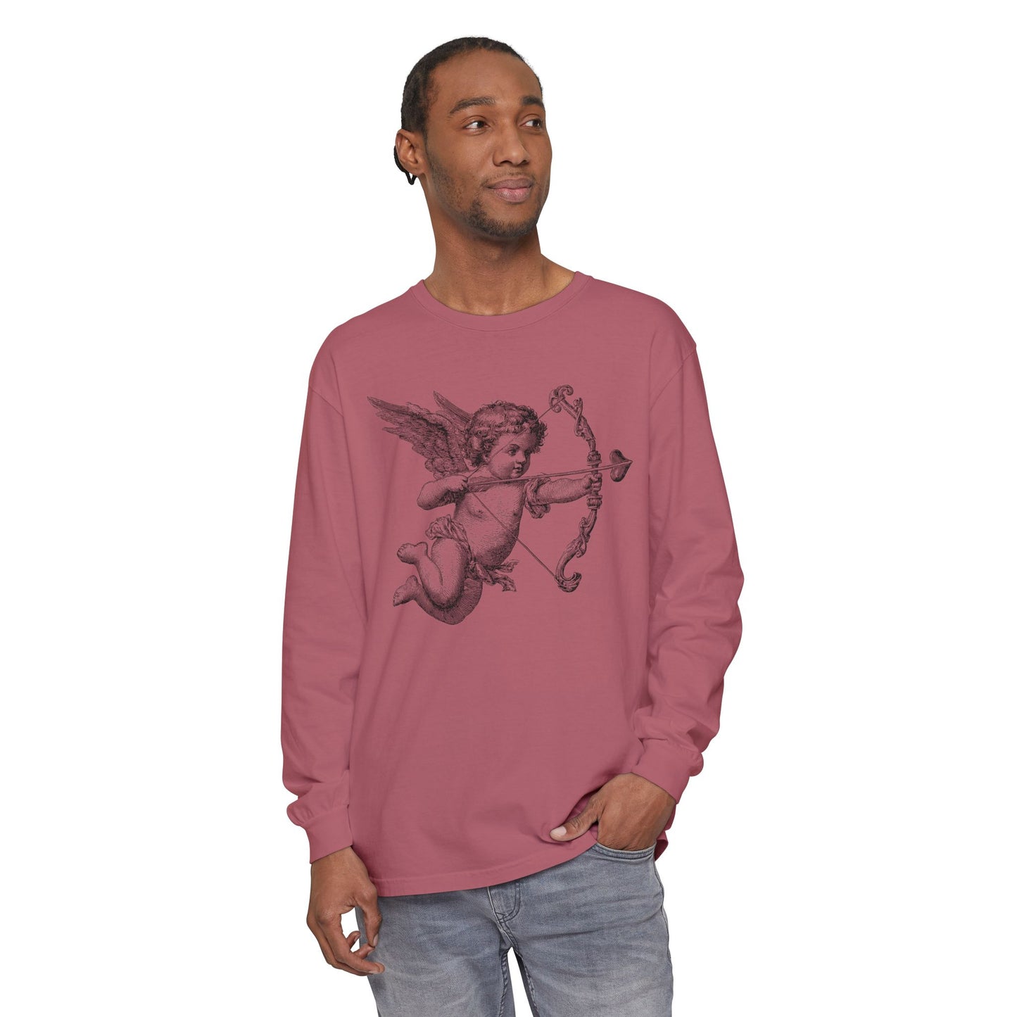 Cupid Cherub Valentine Long Sleeve Shirt CC 6014 | Vintage Baroque Aesthetic, Unisex Crew