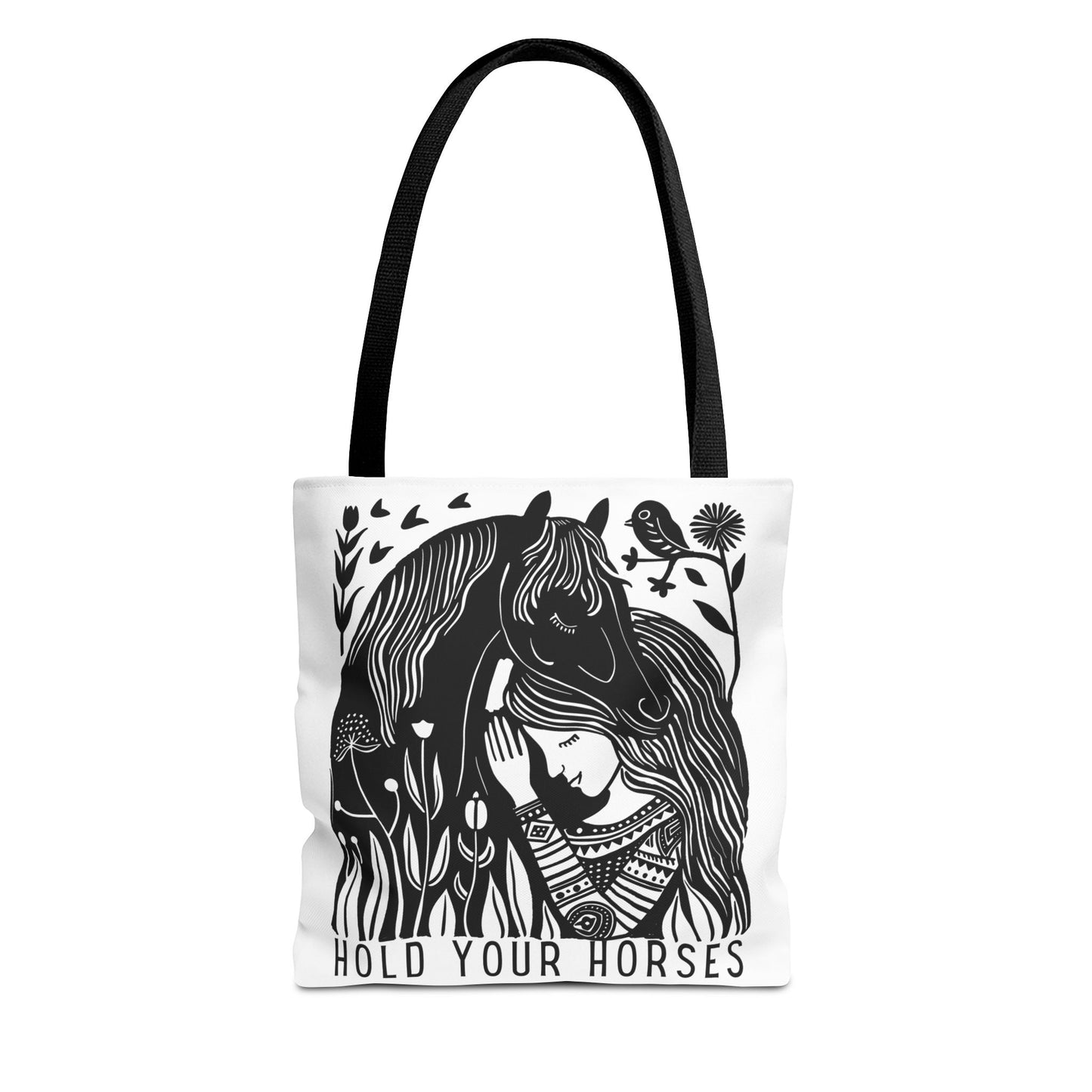 Horses Tote Bag - Hold Your Horses Book Bag - Water Resistant Tote - 3 Sizes