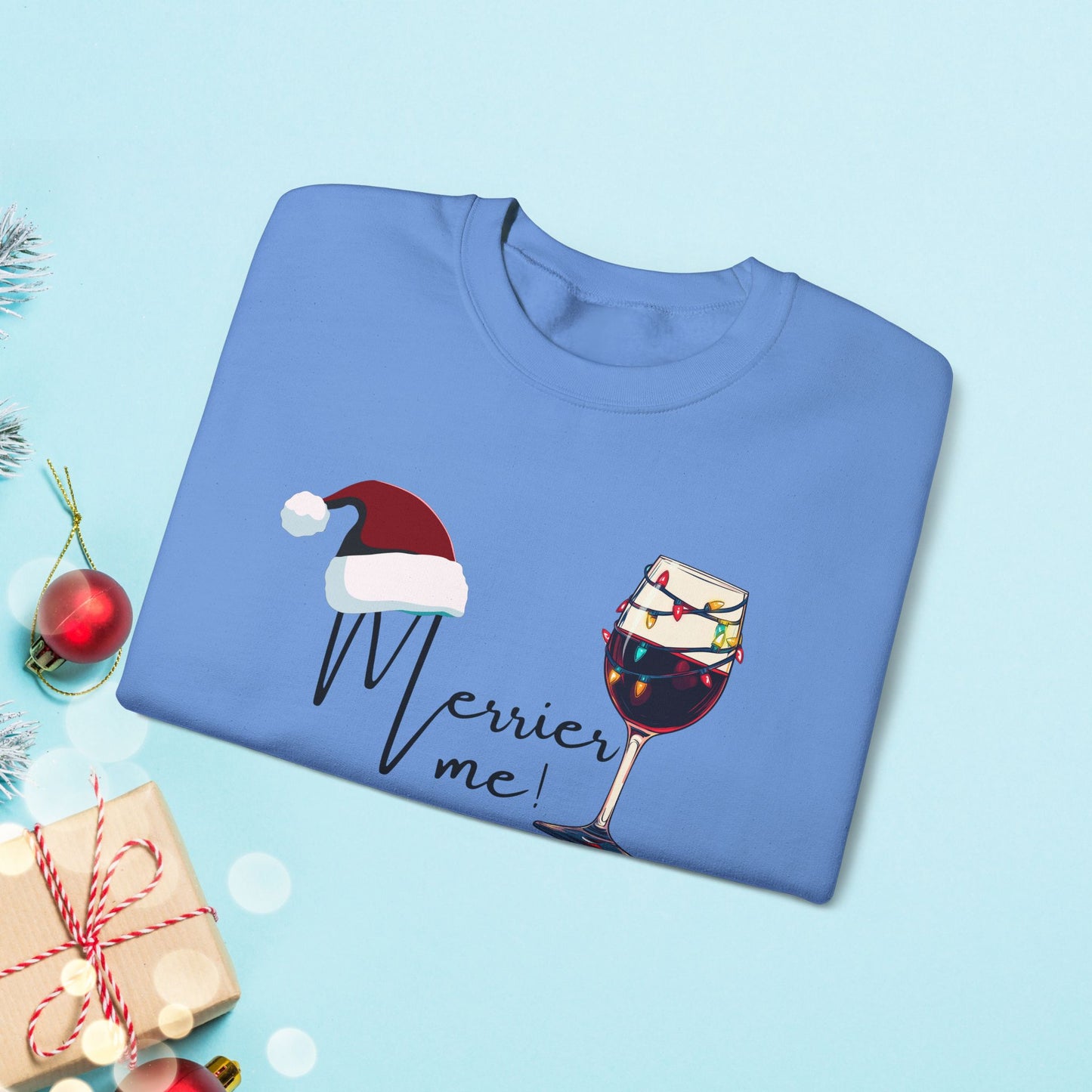 Christmas Wine Sweatshirt - Merry Me - Unisex Crew