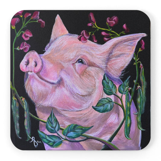 Pork in Beans Coasters - from Mama Mosaic Artworks with Cork Back