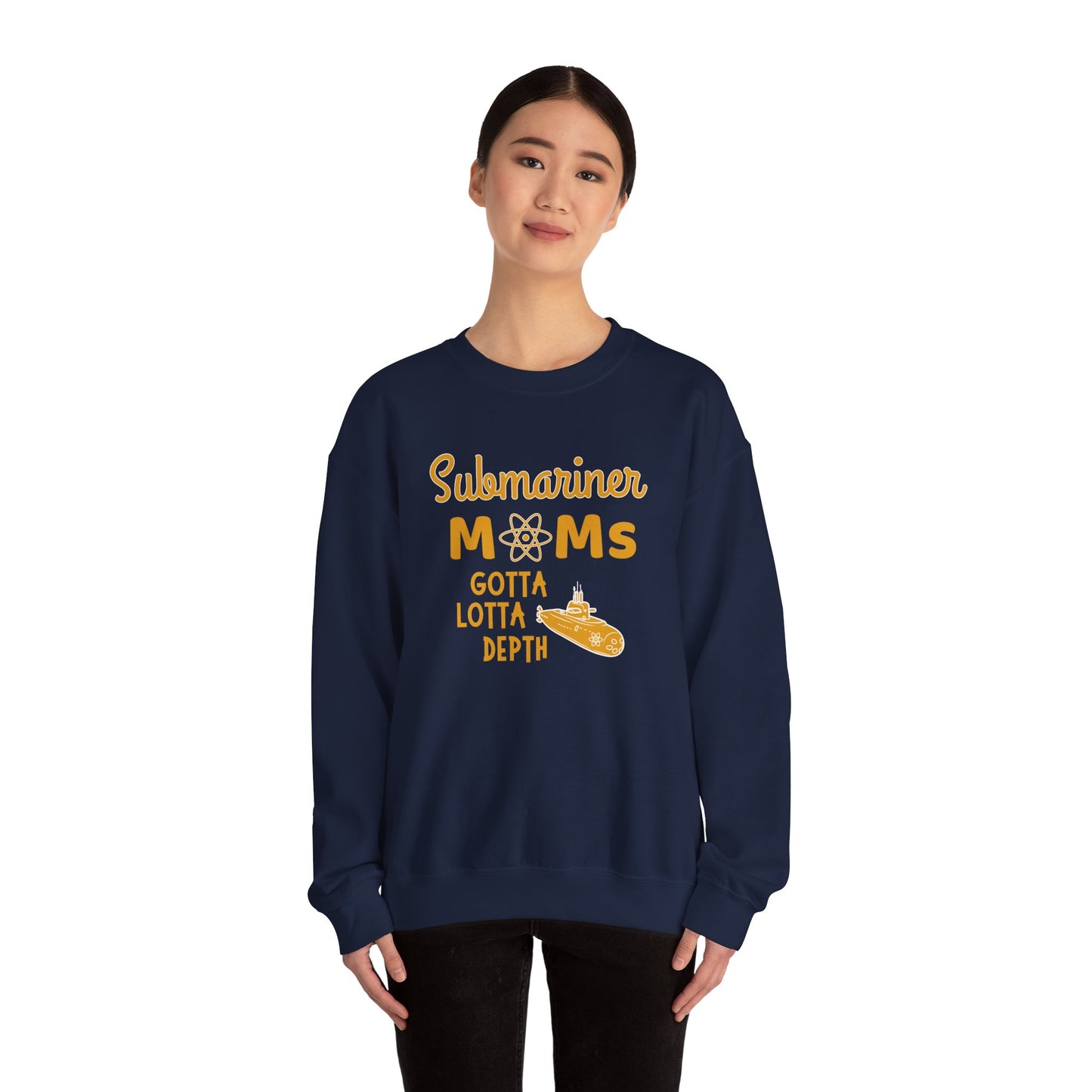 Submariner Moms Gotta Lotta Depth Unisex Crewneck Sweatshirt - Inclusive Sizes S to 5XL