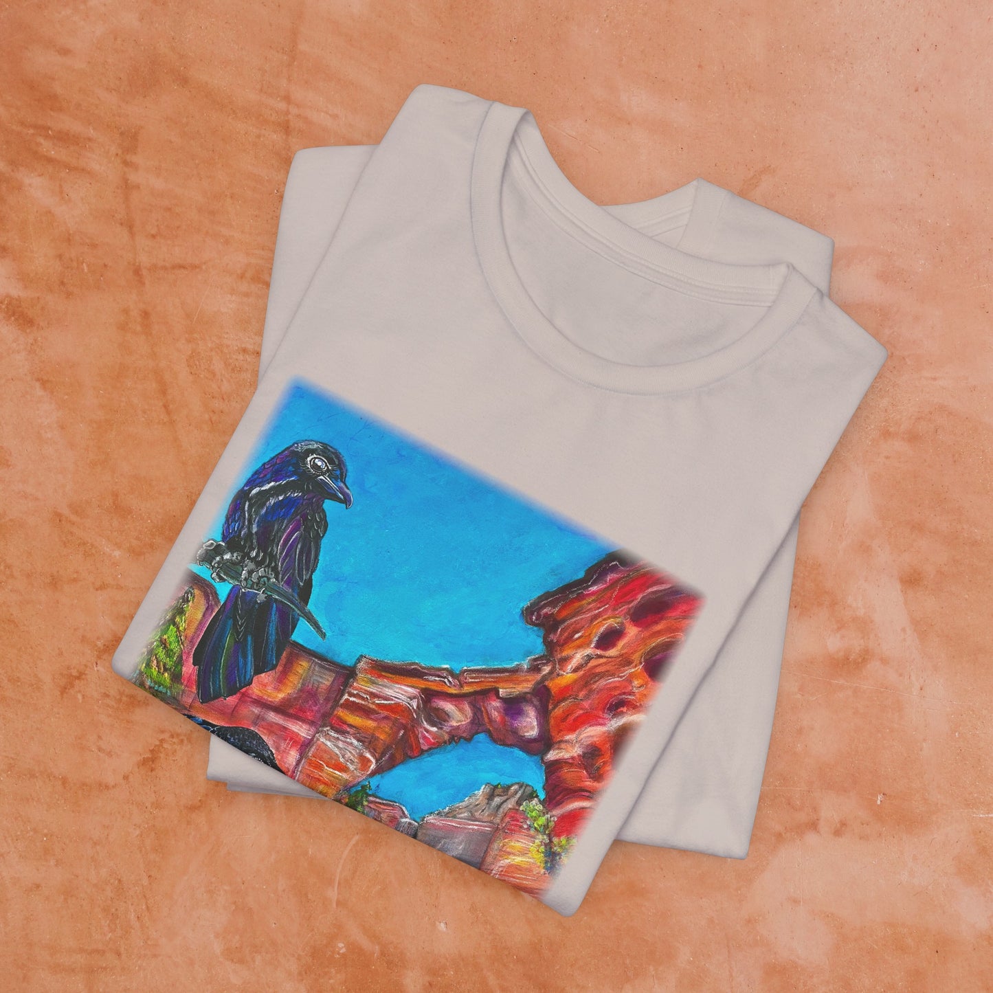 Sedona Devil's Bridge Unisex TShirt - Three Crows at Devil's Bridge from Mama Mosaic Artworks