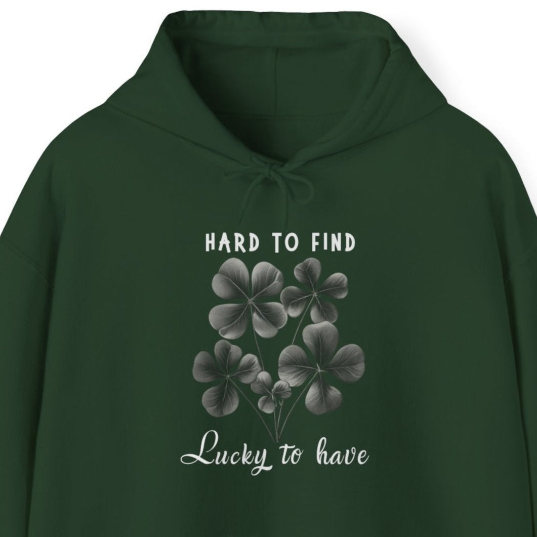 Made from the luck of the Irish and filled with all the love. This sweatshirt has a faded graphic for a lived in look. This unisex heavy blend hooded sweatshirt is 50/50 for solid colors and 60/40 polyester/cotton for heather colors. It feels plush, soft and warm. The color-matched draw cord and the double-lined hood add a stylish flair and durability that tie everything together. Made using 100% ethically grown US cotton. Inclusive Sizes S to 5XL.