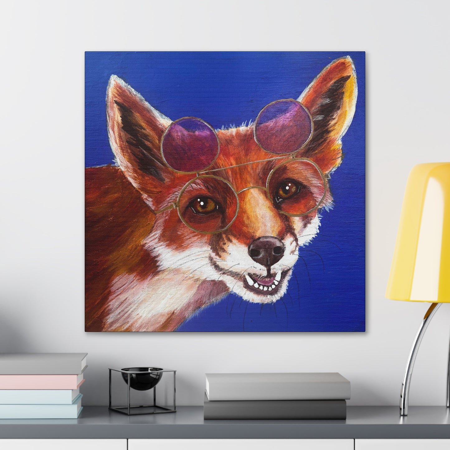 Fine Art Canvas - Read More Optical Fox from Mama Mosaic Artworks