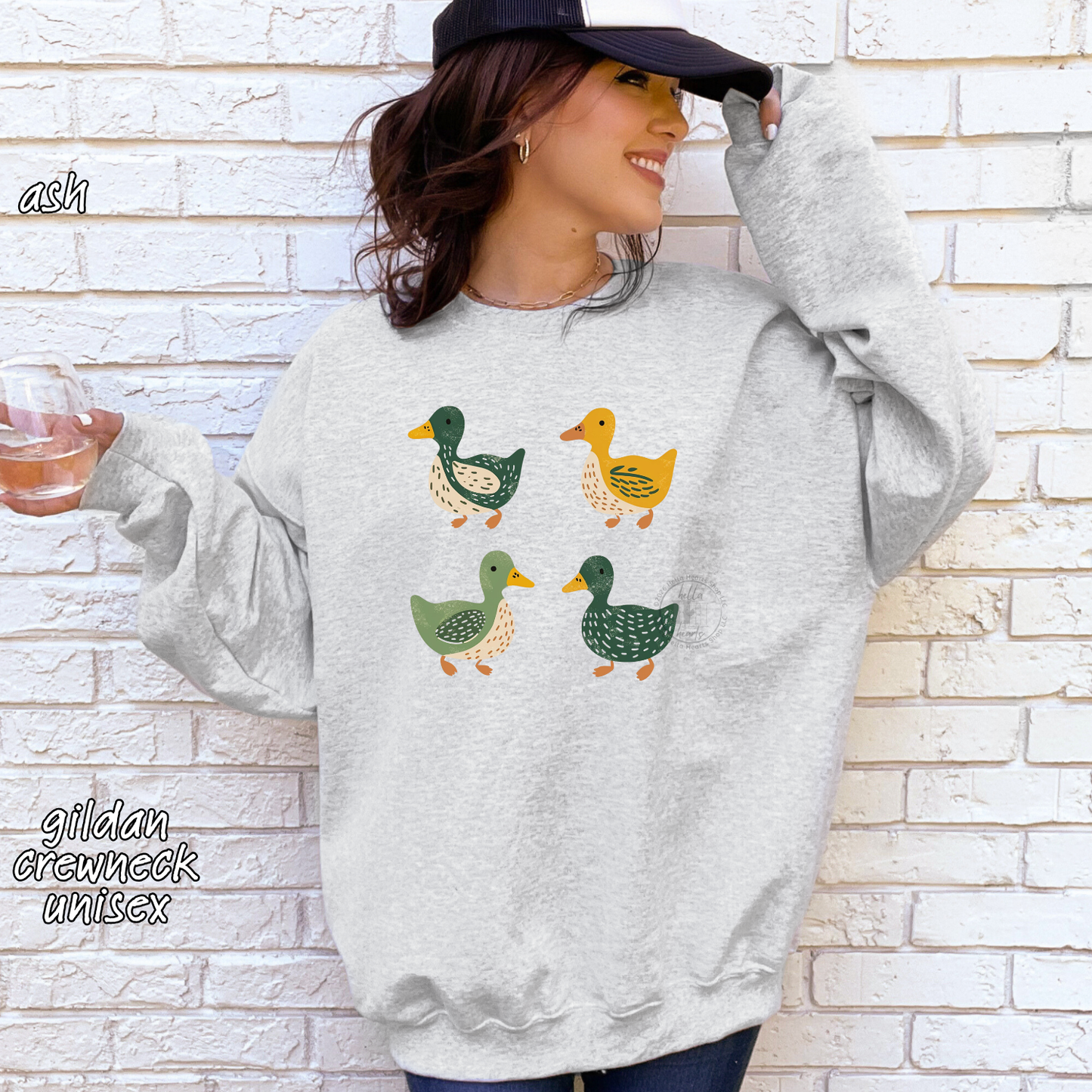 Ducks Sweatshirt or Hoodie - Eugene Oregon, Folk Art, Retro Duck Lover