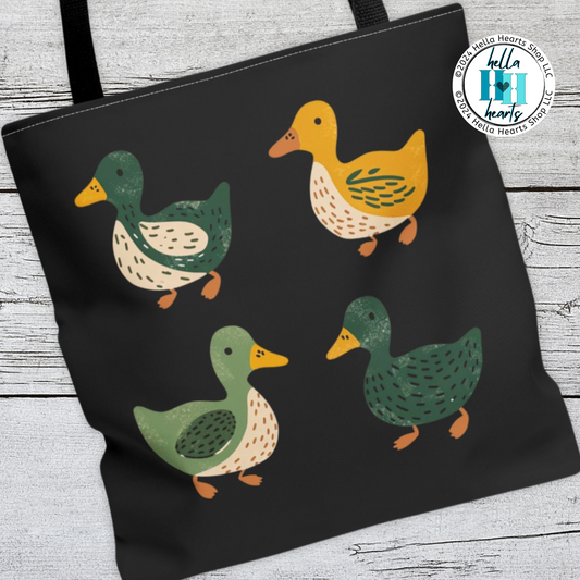 Ducks Tote Bag - Eugene Oregon Bag - Water Resistant Tote - 3 Sizes